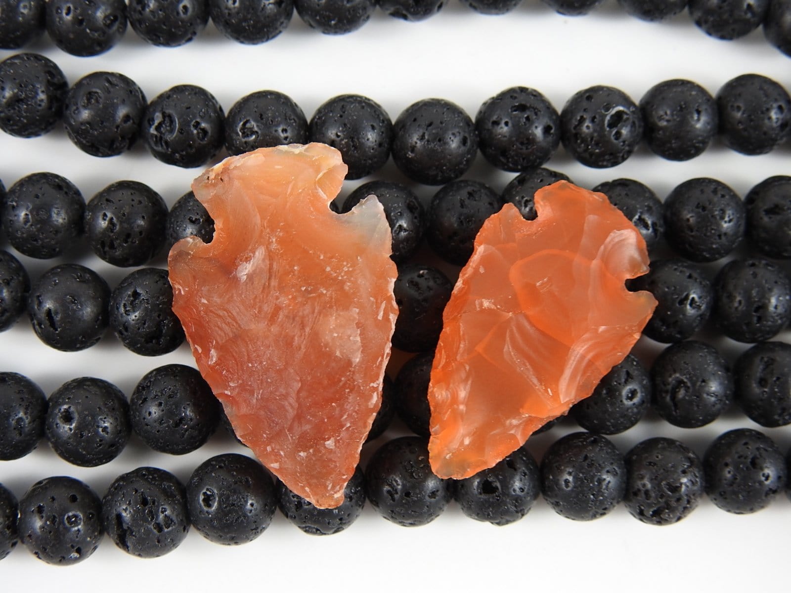 Natural Carnelian Arrowhead Pendant Necklace (Pair) - Healing Crystal Jewelry for Protection & Energy - Perfect for Meditation, Gifts & Spiritual Practices