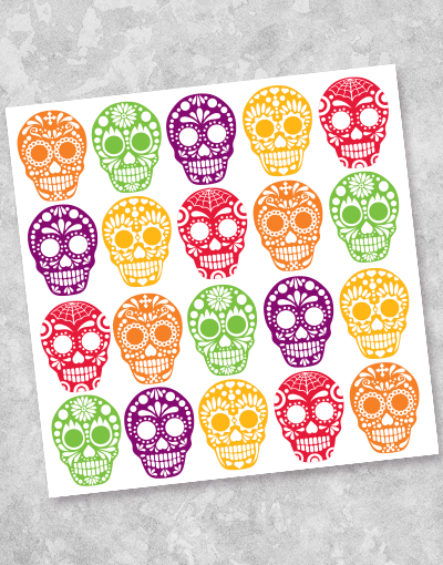 Vibrant Sugar Skulls Beverage Napkins - 40 Count Colorful Day of the Dead Party Supplies for Halloween, Dia de los Muertos Celebrations & Themed Events