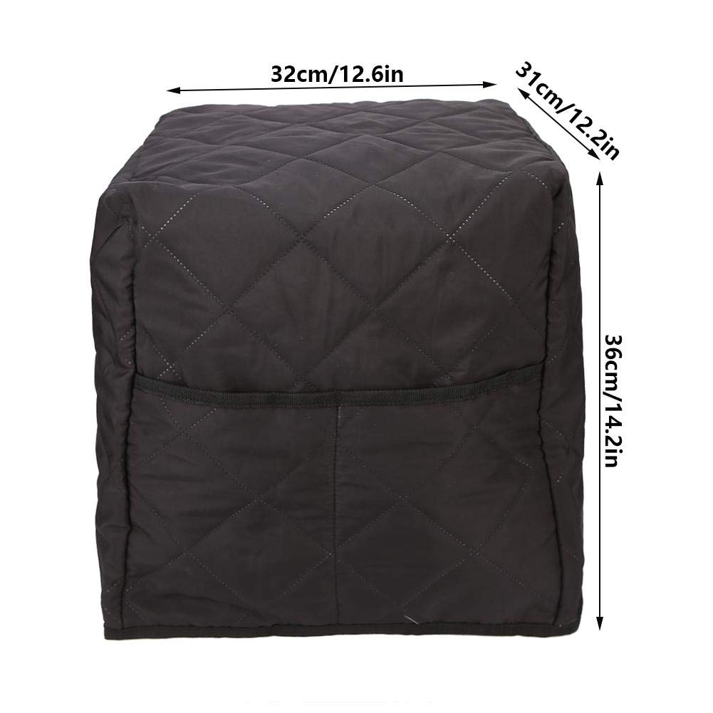 **Quilted Double-Layer Coffee Machine Cover - Washable Cotton Dust Protector for Coffee Makers & Stand Mixers - Black Kitchen Appliance Cover for Home & Cafe Use**