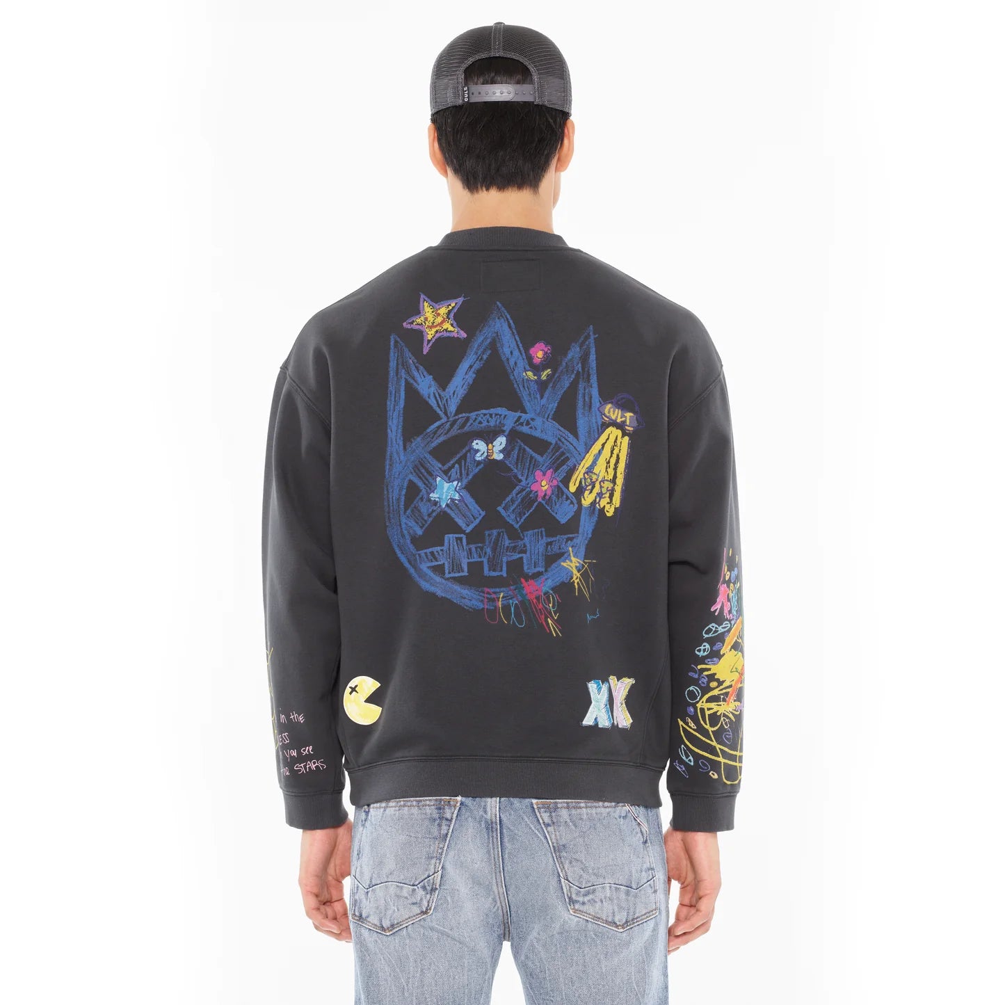 CULT OF INDIVIDUALITY Steel Fleece Crewneck Sweatshirt | Novelty Pullover for Men & Women | Casual Streetwear for Everyday Wear & Urban Fashion