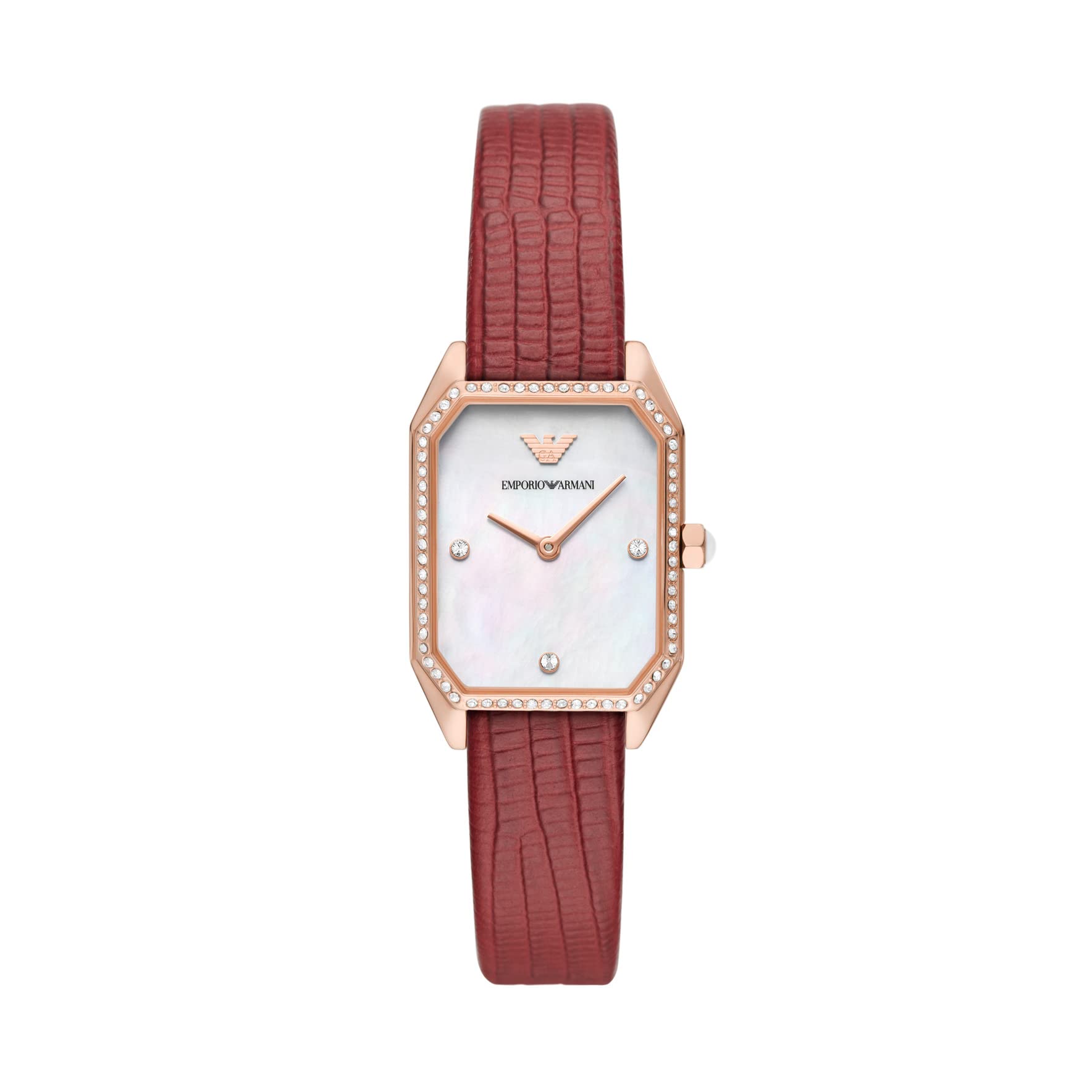 Emporio Armani Women's Two-Hand Leather Strap Watch - Luxury Fashion Timepiece for Business, Office & Everyday Wear