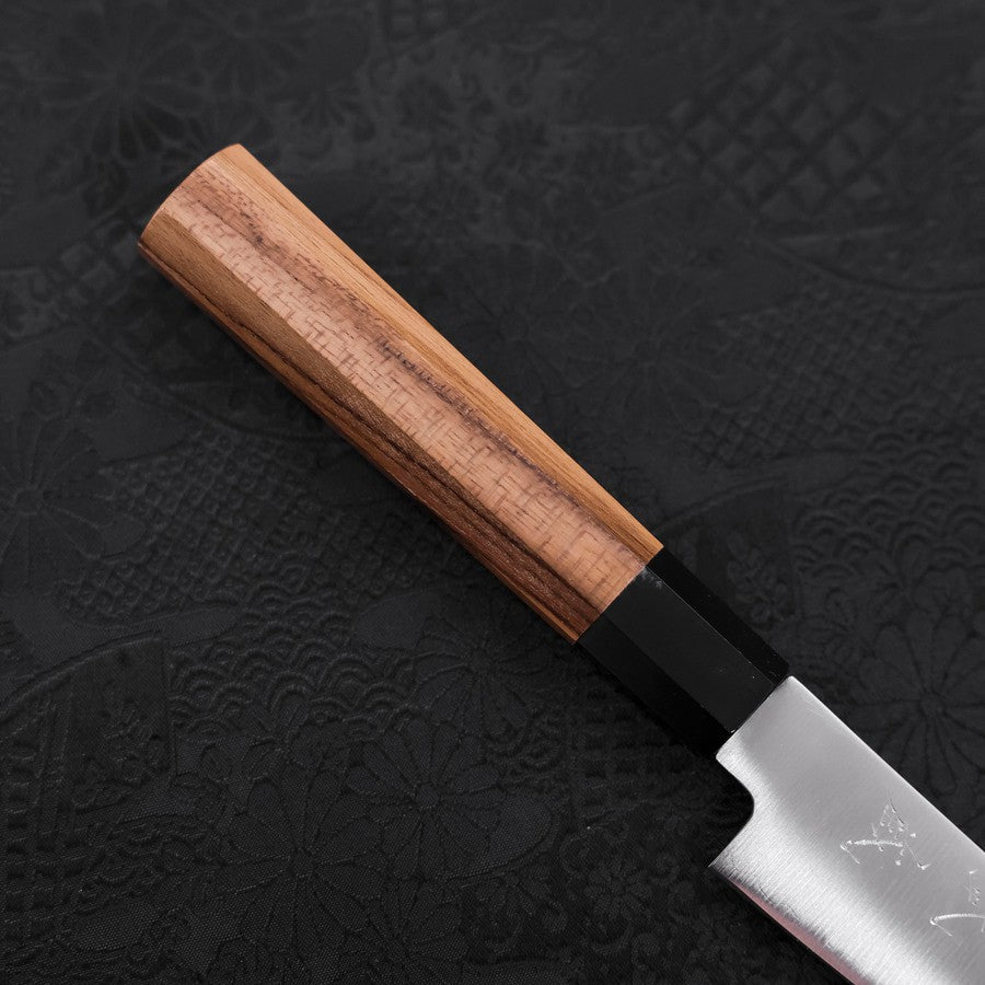 Premium ZDP-189 Stainless Steel Petty Knife - 150mm Razor-Sharp Blade with Polished Buffalo Teak Handle - Perfect for Sushi, Fruit Slicing & Precision Kitchen Tasks
