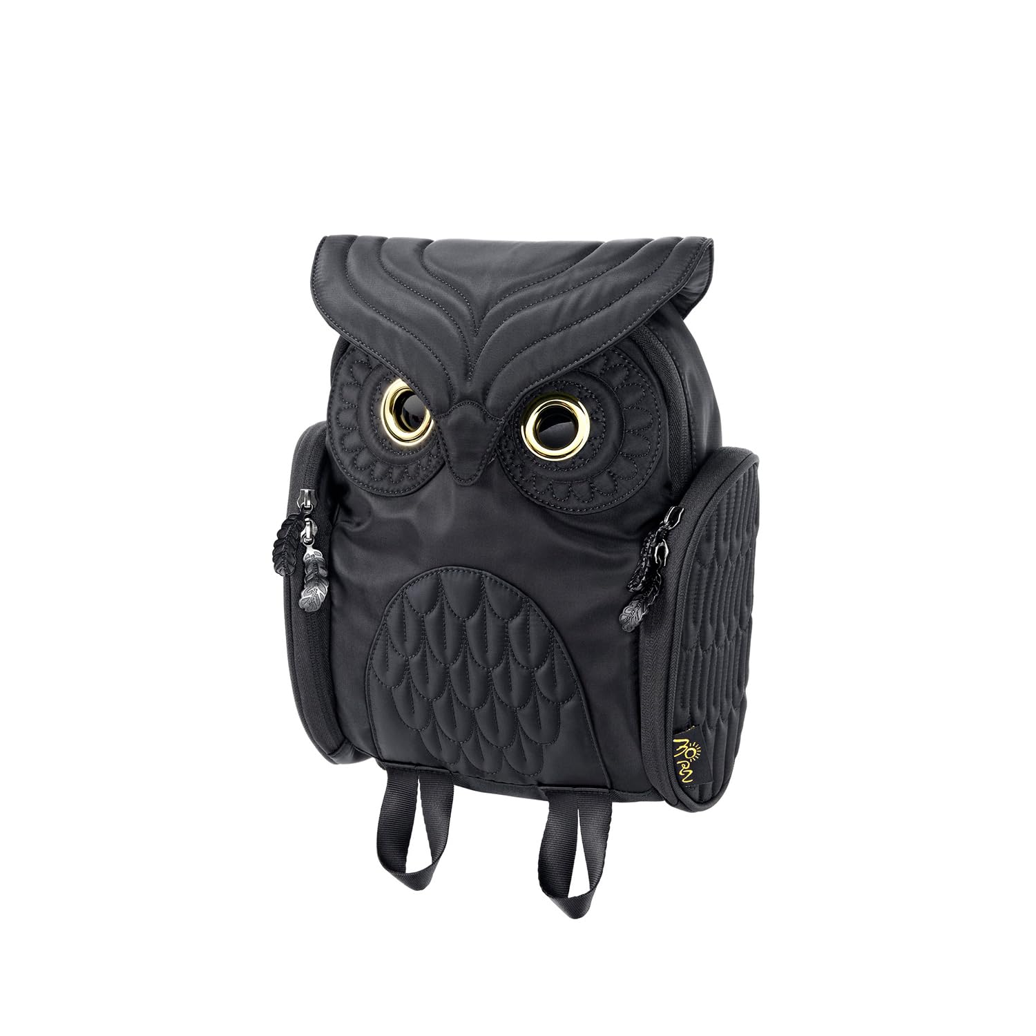Mohn Creation Owl Print Classical Music Backpack - Stylish & Durable S Size Black (OW-303BLK) for School, Travel & Daily Use