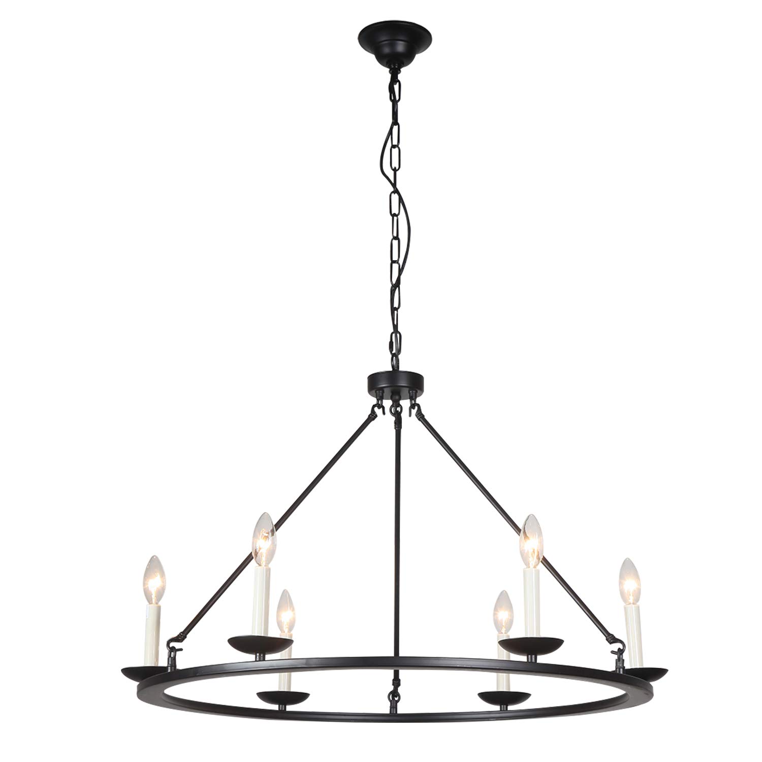 Vintage Wagon Wheel LED Chandelier - 30