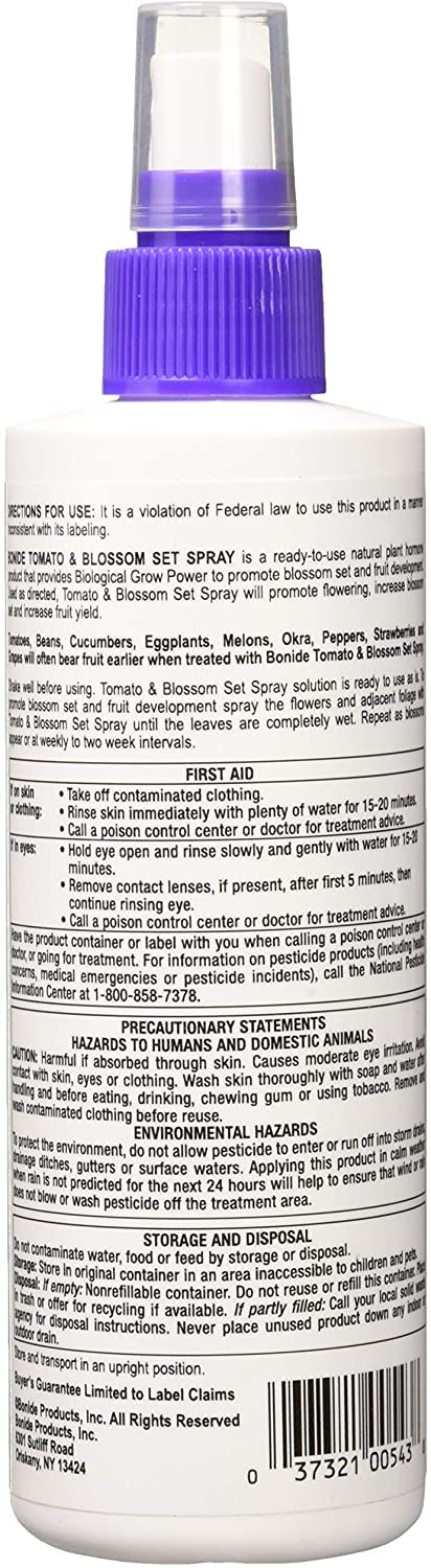 10 Pack Bonide 543 8 oz Ready-to-Use Tomato & Vegetable Blossom Set Spray - Prevents Blossom Drop for Tomatoes, Peppers & Vegetables - Ideal for Home Gardeners & Organic Farming