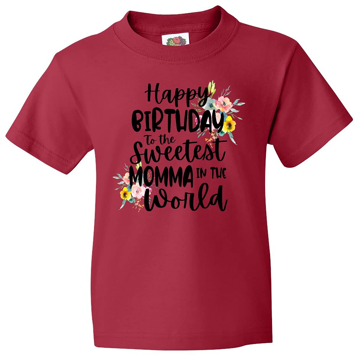 Inktastic Happy Birthday to The Sweetest Momma in The World Youth T-Shirt - Cute Birthday Gift for Girls, Kids & Teens - Perfect for Parties, Family Celebrations & Special Occasions