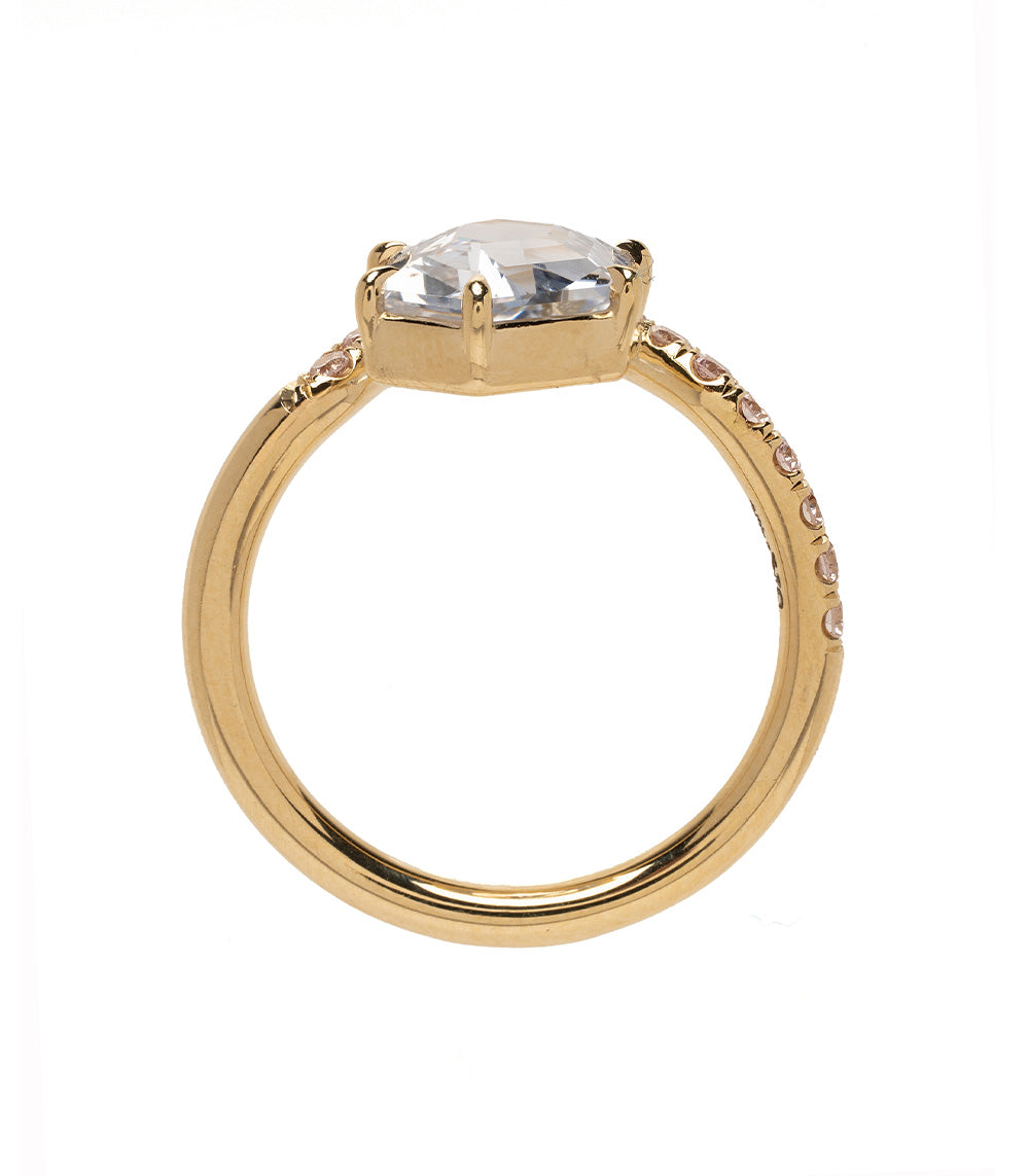 Exquisite Aura Blue Sapphire & Pink Diamond Ring for Women - Elegant Engagement, Wedding, or Anniversary Jewelry Gift