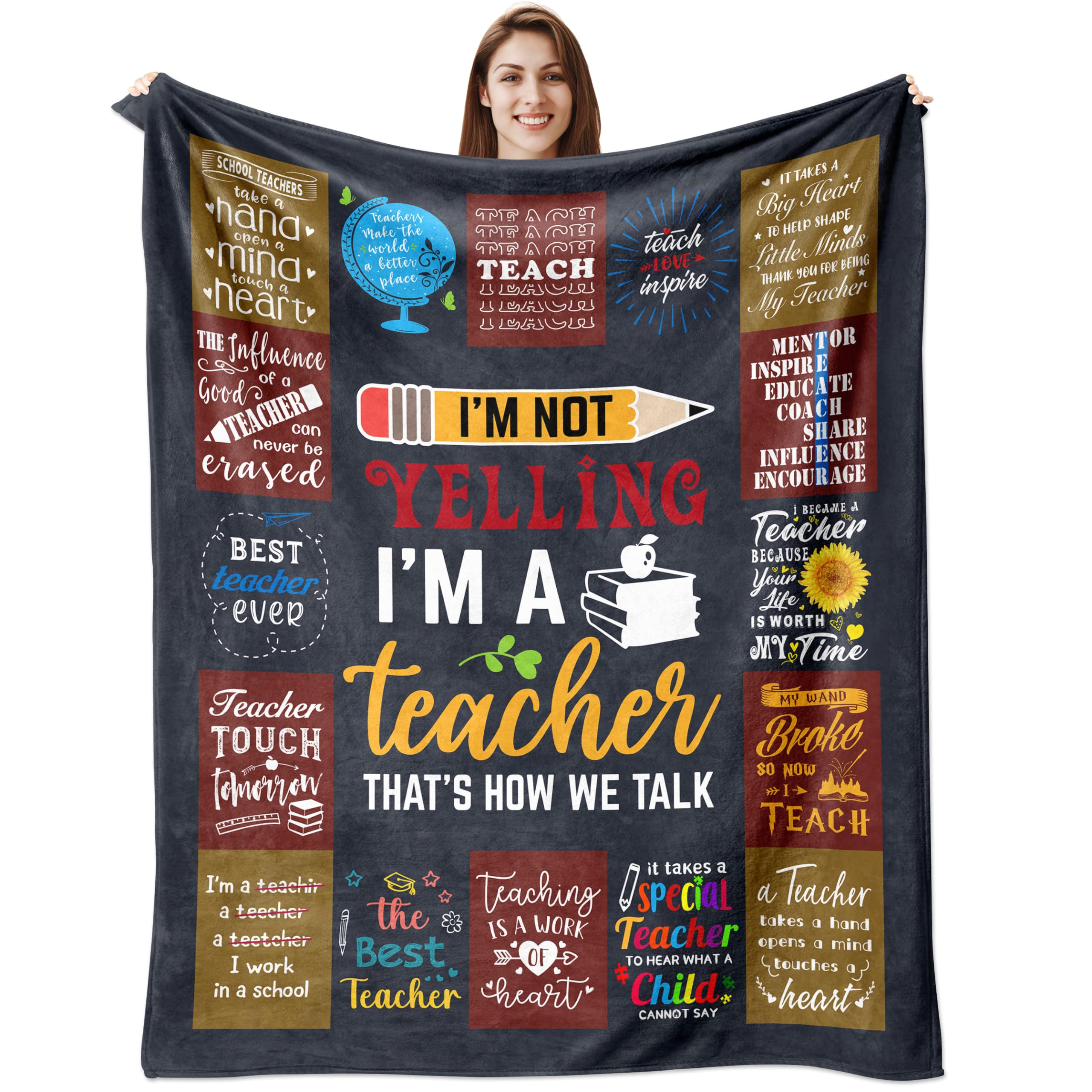 Cozy 50x60 Inch Teacher Appreciation Blanket - Best Retirement, Birthday & Thank You Gift for Women Educators - Perfect for Classroom, Home & Relaxation