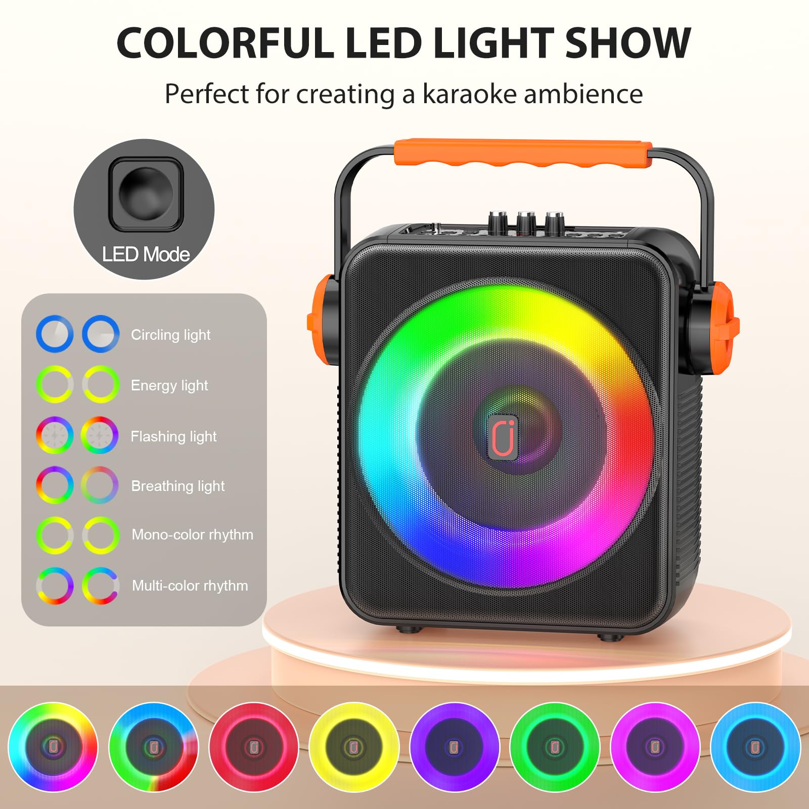 Portable Bluetooth 5.3 Karaoke Machine with 6.5