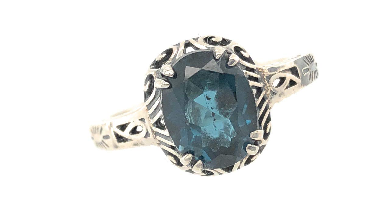 2ct London Blue Topaz 925 Sterling Silver Engagement Ring for Women - Size 6, 8, 9 - Natural Gemstone Wedding Band, Anniversary Gift for Her - Perfect for Proposals, Bridal Jewelry & Special Occasions