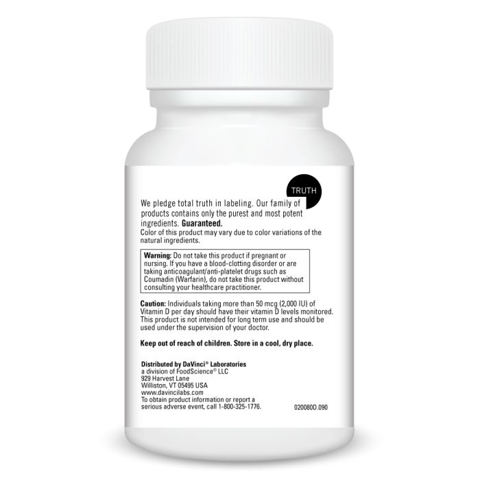 Davinci Labs A.D.K 10 (90 Capsules) - Vitamin K2 with D3 Supplement for Bone & Heart Health - Supports Calcium Absorption & Cardiovascular Wellness - Ideal for Adults & Seniors - Daily Immune & Bone Support Supplement