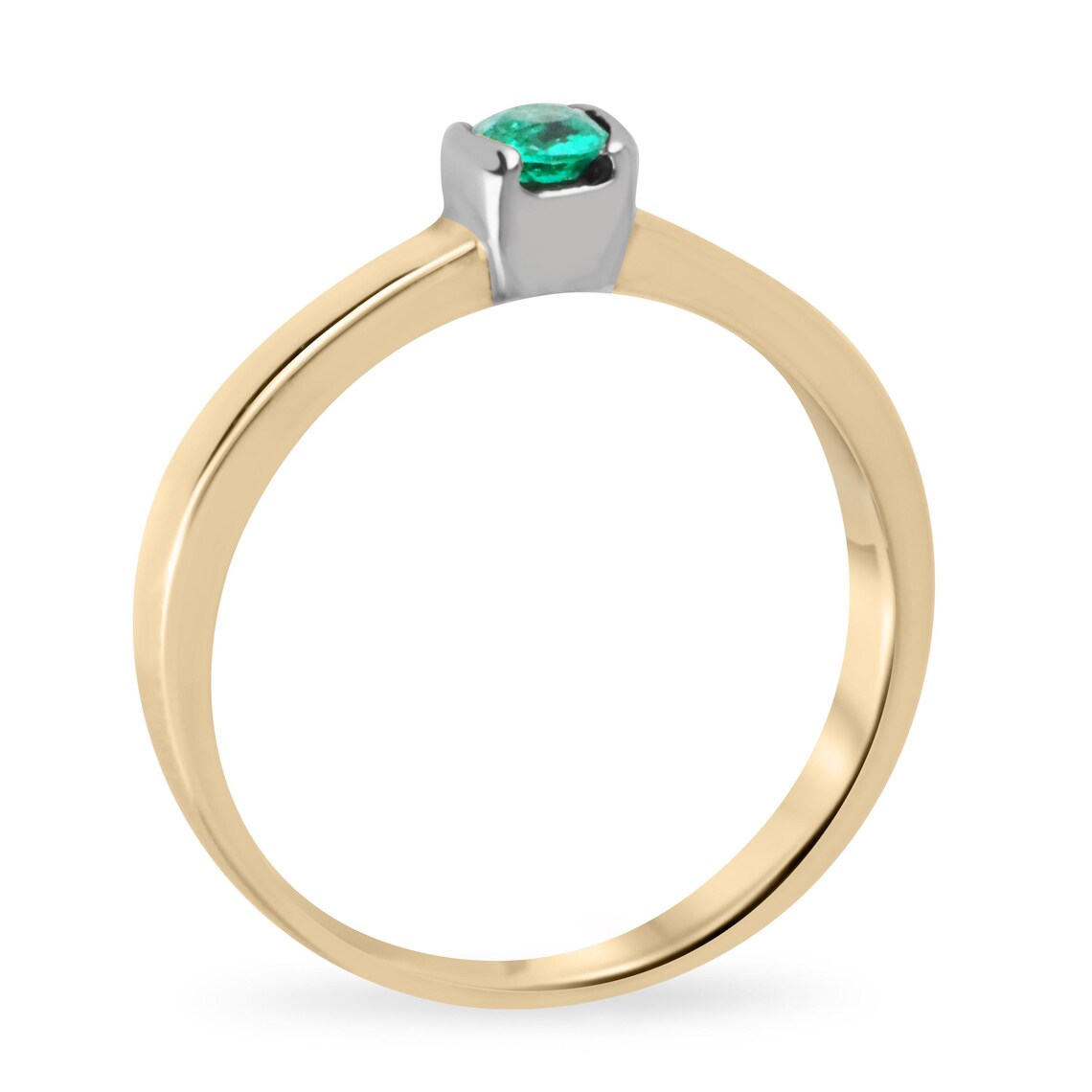 0.35ct Natural Colombian Emerald Round Cut Engagement Ring - Petite & Elegant Wedding Band for Proposal, Anniversary & Special Occasions