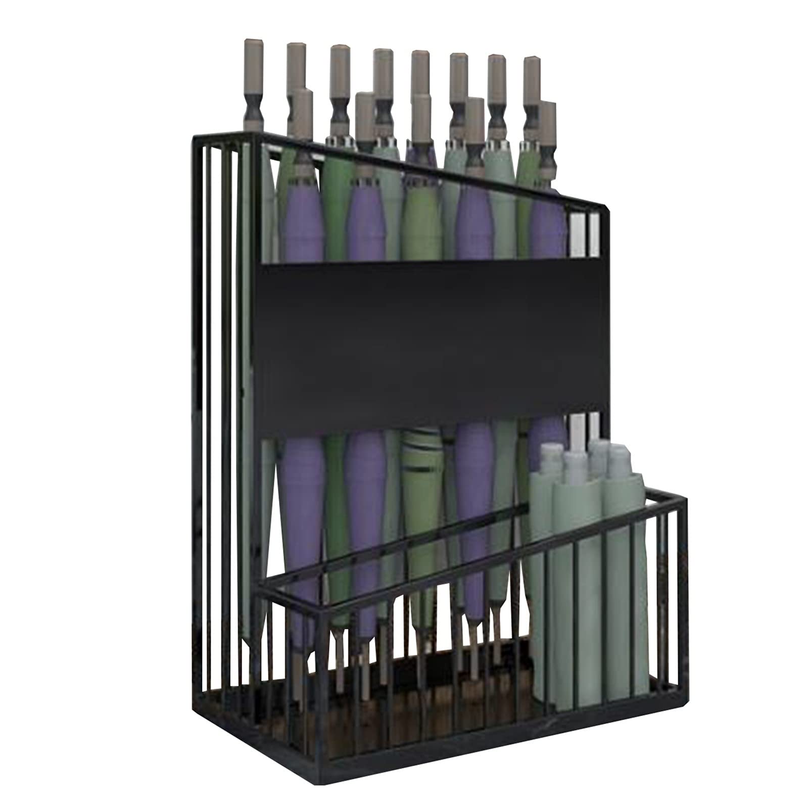 Commercial Black Umbrella Stand Holder for Hotels, Offices, Banks & Schools - Heavy Duty Indoor Large Capacity (Holds 12-27 Umbrellas) 48x27x60cm - Perfect for Lobby, Entrance & High Traffic Areas