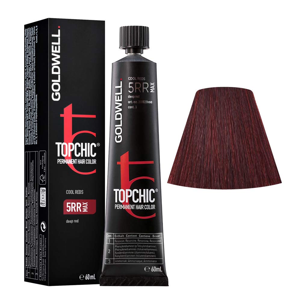 Goldwell Topchic TB Permanent Hair Color 5RR Deep Red 60ml - Vibrant Long-Lasting Red Hair Dye for Salon-Quality Color at Home, Perfect for Brunettes & Dark Hair Transformation