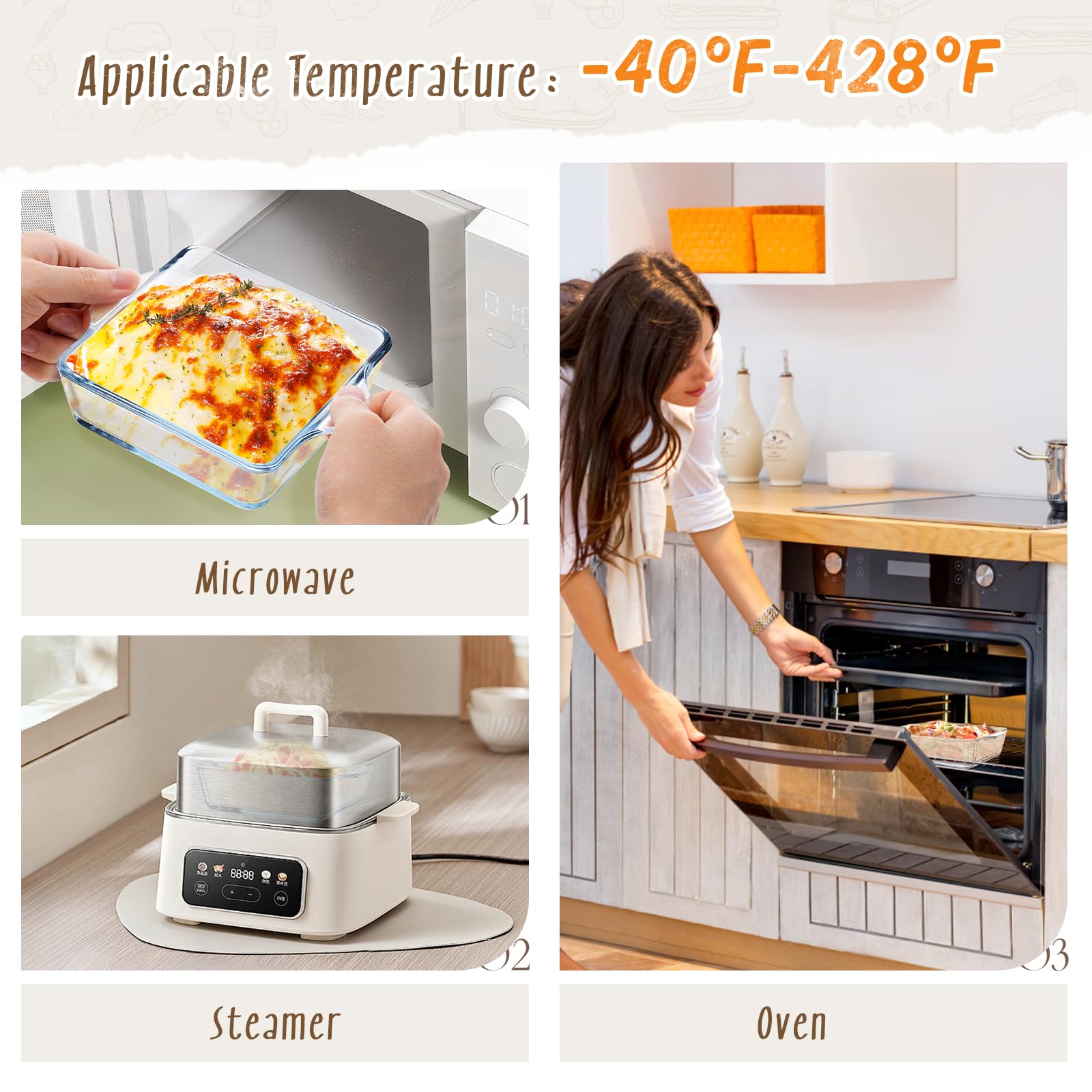 2-Piece Small Square Glass Baking Dishes Set - 5x5 Inch Oven-Safe Mini Casserole Dishes & Cake Pans for Individual Desserts, Lasagna, Side Dishes - Perfect for Home Baking, Meal Prep & Holiday Cooking
