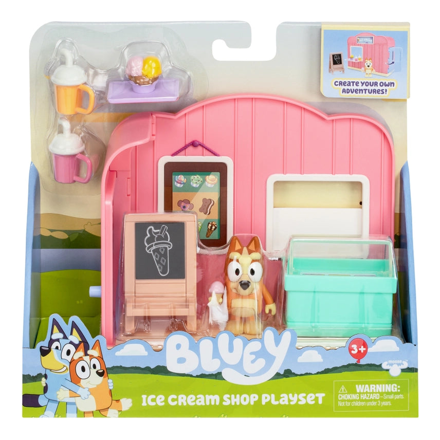 Bluey Mini Playset - Ice Cream Shop Toy Set for Kids | Interactive Role Play Game | Perfect for Birthday Gifts & Pretend Play Scenes