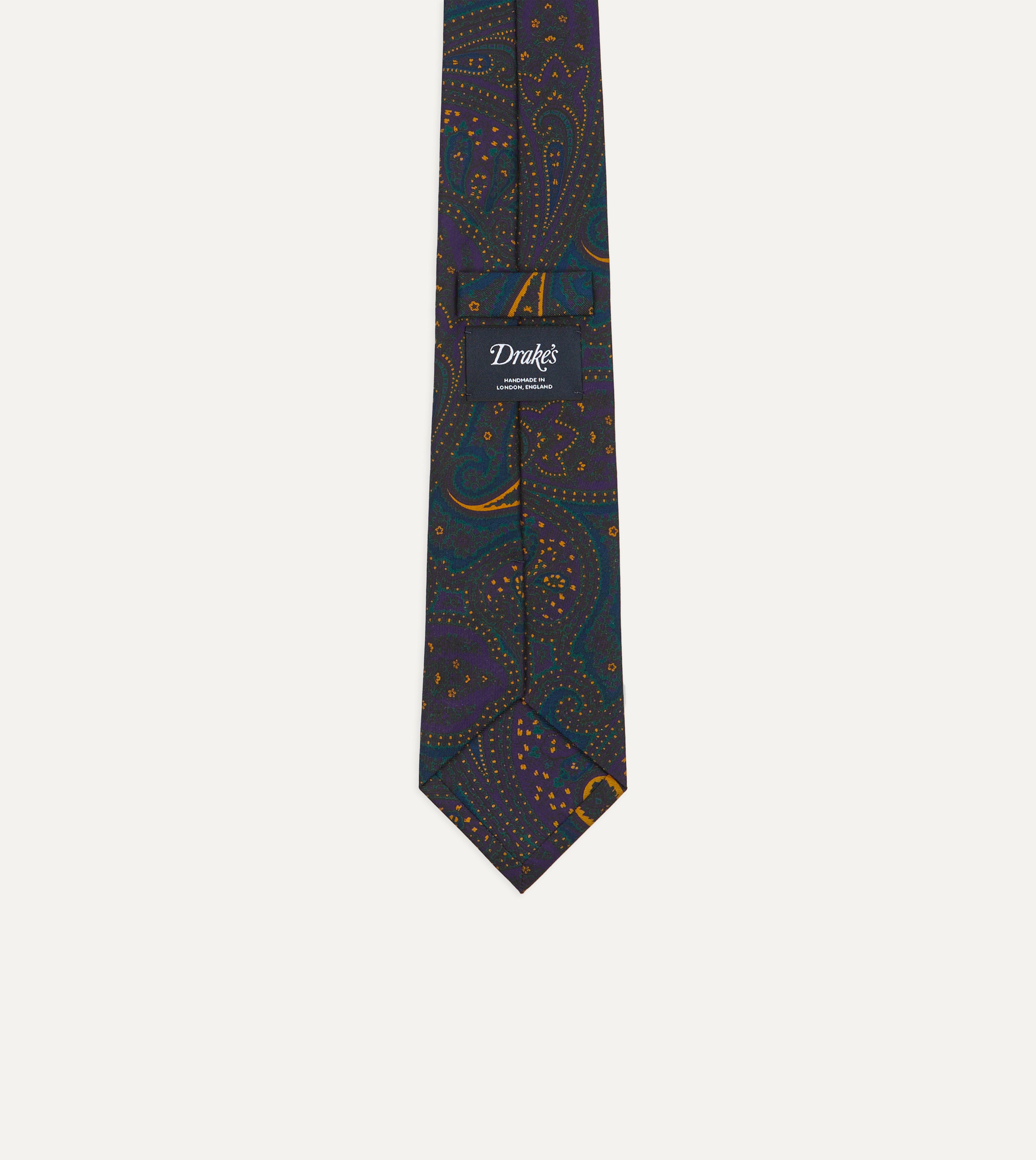 Elegant Teal & Purple Large Paisley Print Madder Silk Self-Tipped Necktie | Formal Business & Wedding Accessory for Men