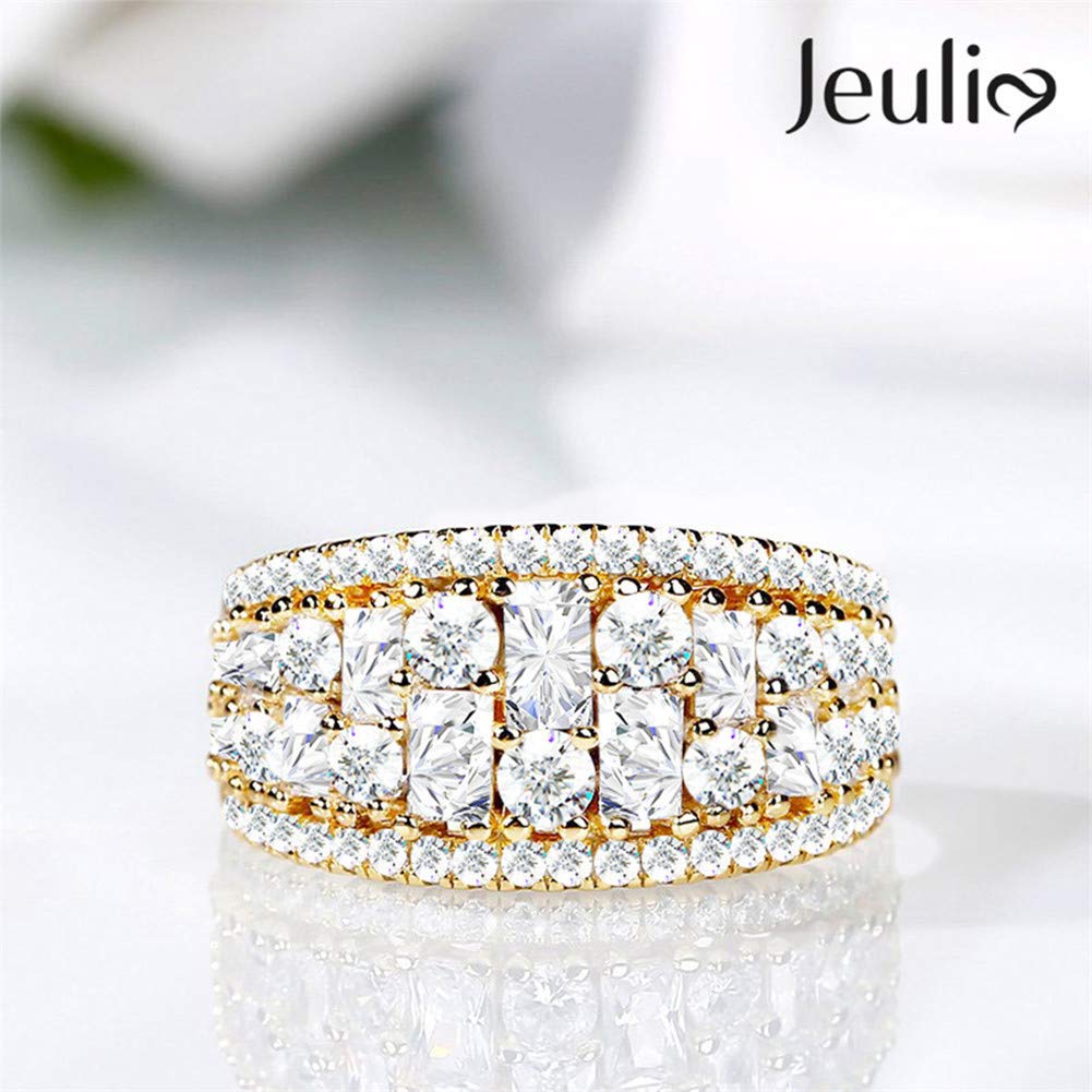 Jeulia 925 Sterling Silver Women's Diamond Band Rings - Cubic Zirconia Wedding, Engagement, Anniversary & Promise Rings - Bridal Jewelry Set for Everyday Wear & Special Occasions