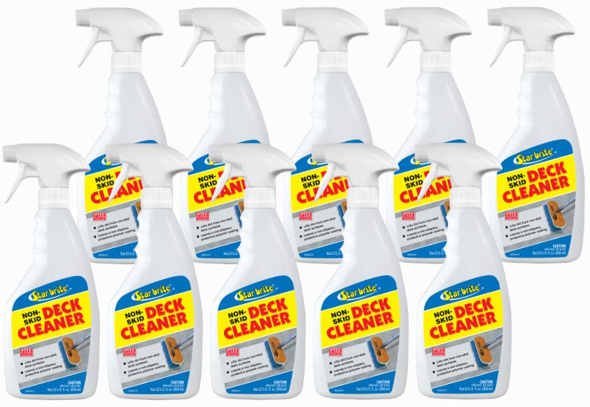 STARBRITE Non-Skid Deck Cleaner - 10 Pack of 22 oz Spray Bottles with PTEF 85922 - Removes Dirt, Mold & Mildew - Perfect for Boats, RV Decks & Outdoor Surfaces