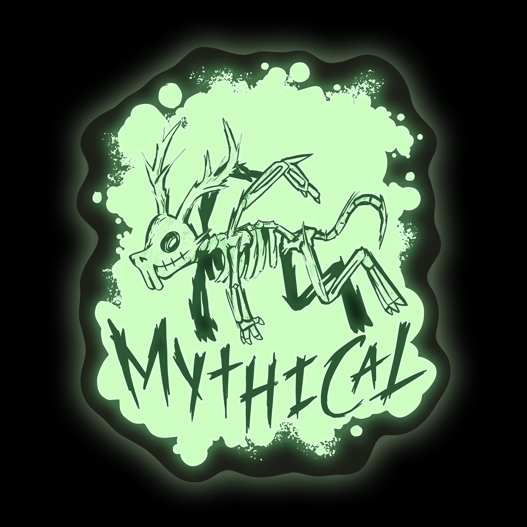 Glow in the Dark Mythical Beast Stickers - Emo Gothic Decals for Laptops, Water Bottles & Skateboards - Cool DIY Decor for Teens Room & School Supplies