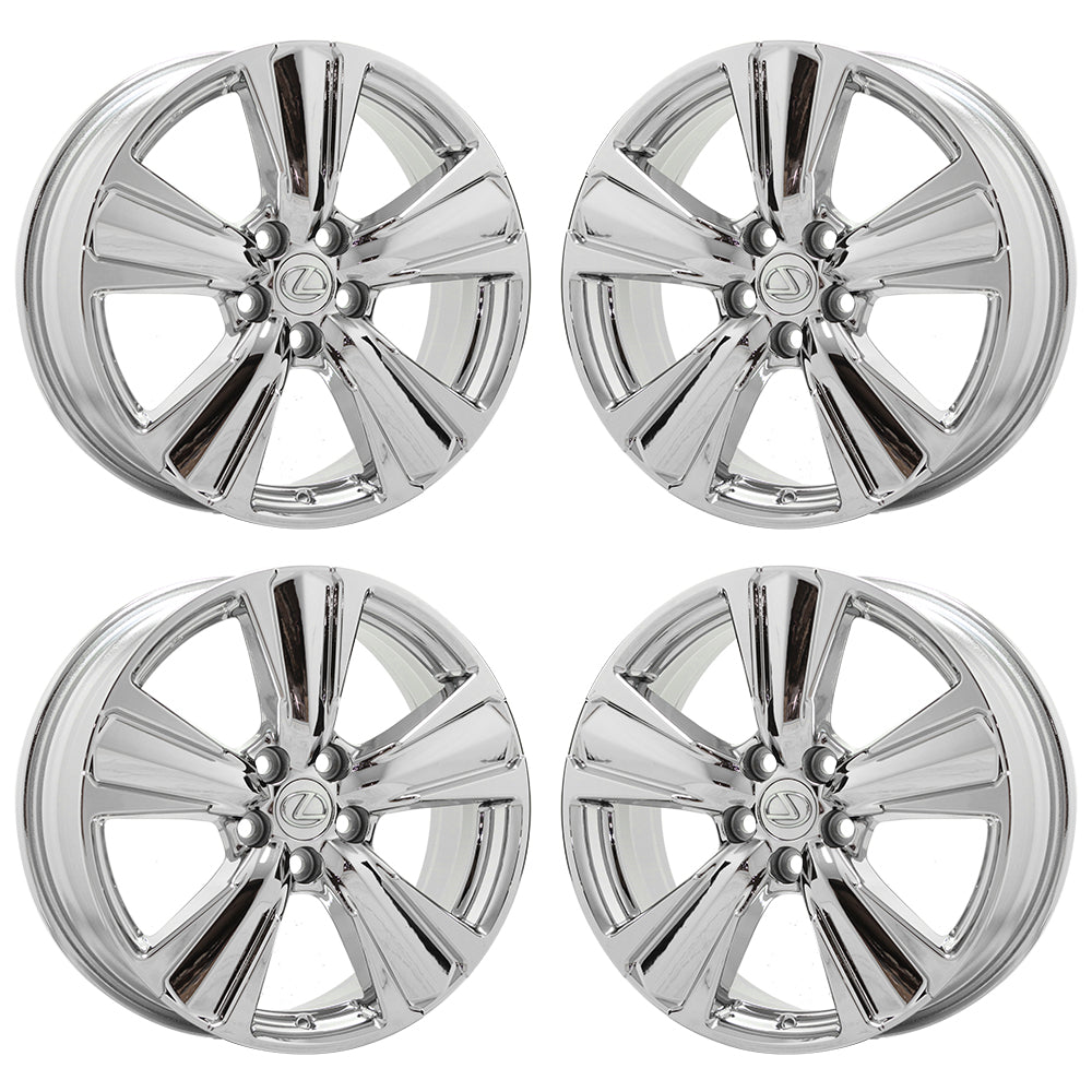 Genuine Lexus UX200 UX250H 18-Inch Bright Chrome OEM Wheels & Rims Set of 4 (Part# 74386) - Perfect for Luxury SUV Upgrades & Replacement