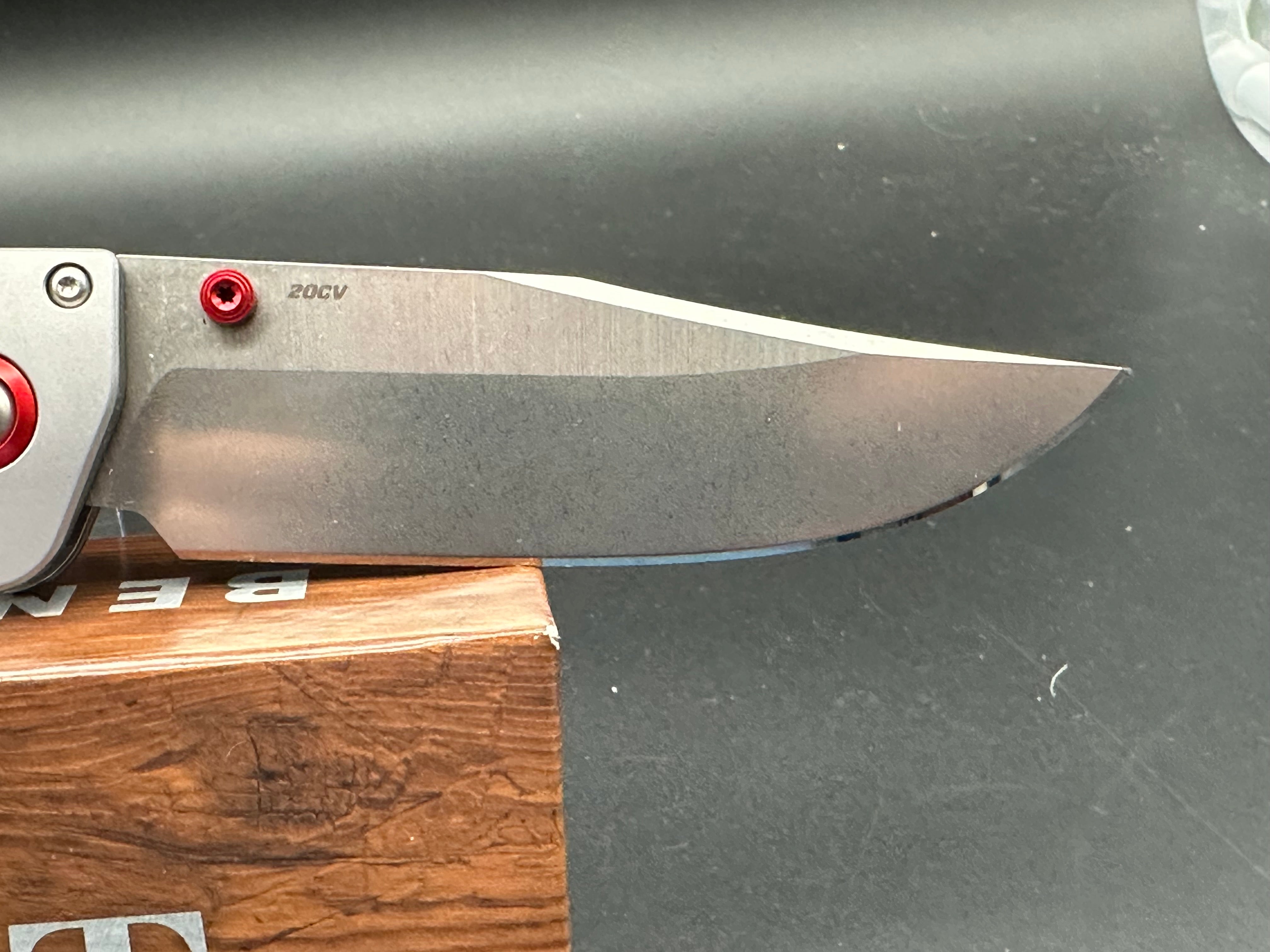 Benchmade Crooked River Custom Folding Knife - Red G10 Handle & 20CV Steel Blade | Hunting, Camping & Outdoor EDC Knife