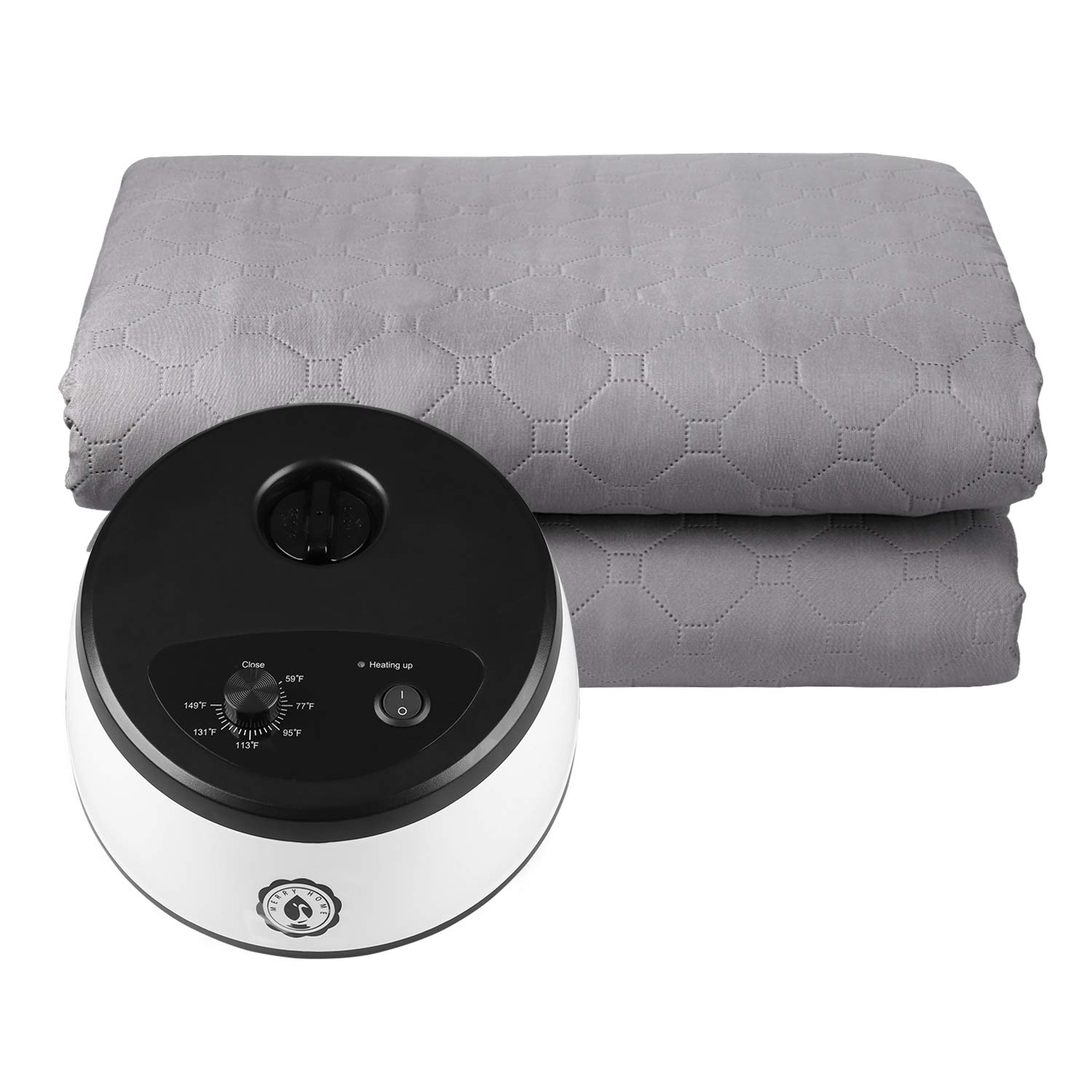 Electric Heated Mattress Pad King Size - Mechanical Control Bed Warmer with Ultra Soft Microfiber - Energy Efficient Alternative to Heated Blanket - Perfect Gift for Elderly Parents (Standard Grey) - Ideal for Cold Winter Nights & Arthritis Pain Relief