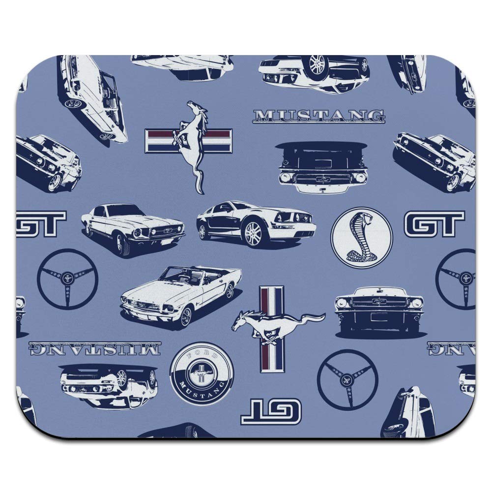 Ford Mustang Pattern Low Profile Thin Mouse Pad - Non-Slip Gaming & Office Desk Mat for PC Laptop - Perfect for Work, Gaming, and Home Office Setup