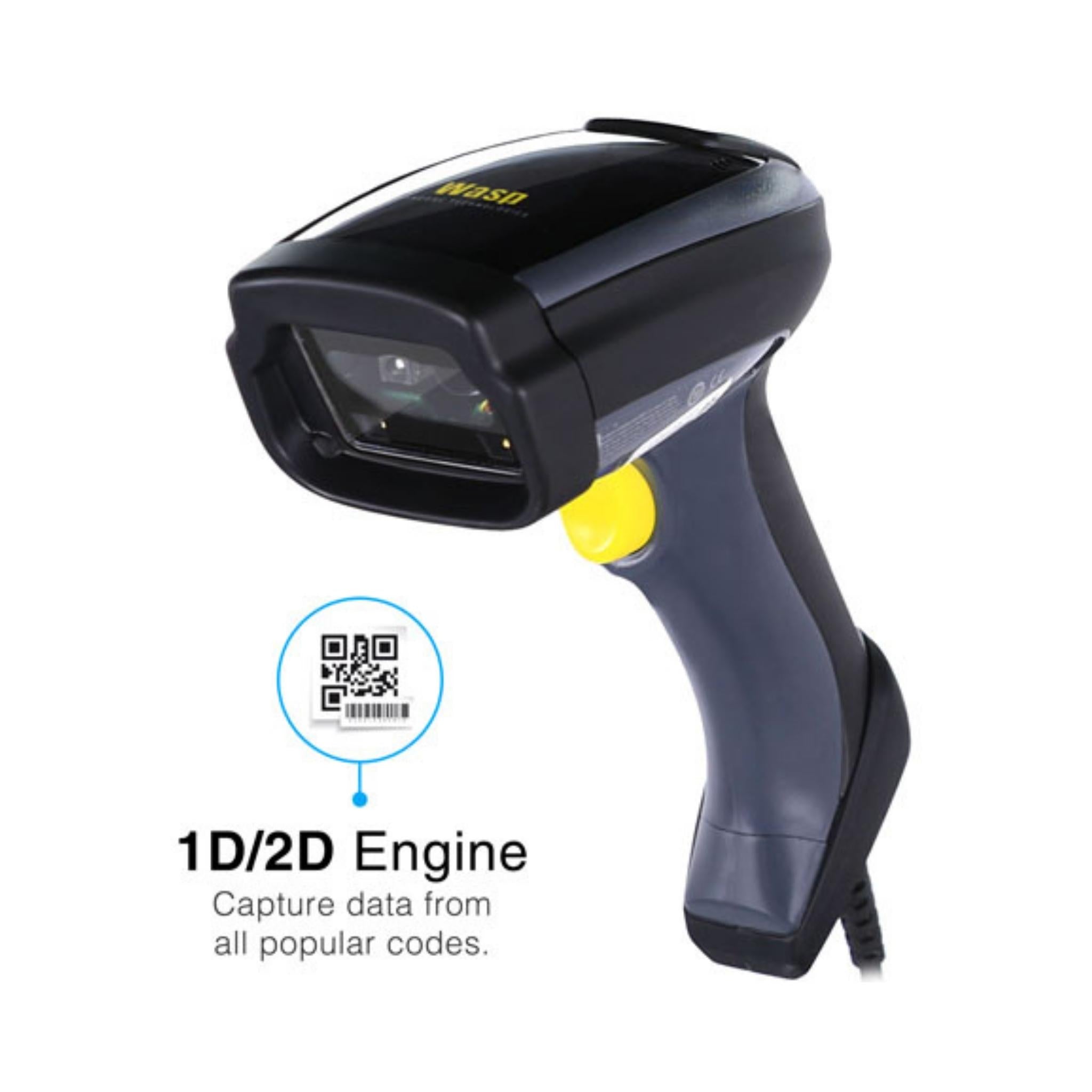 Wasp WDI7500 Industrial 1D/2D Barcode Scanner - High-Speed Wireless Bluetooth Barcode Reader for Warehouse, Retail & Logistics | Durable Handheld Scanner for Inventory Management & Shipping
