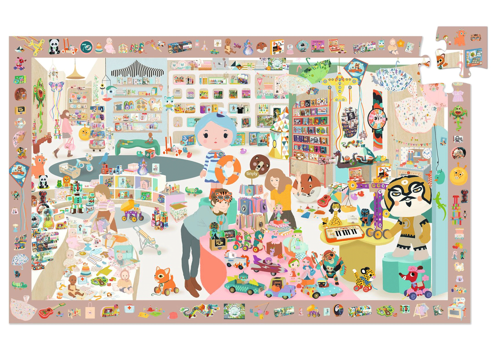 100-Piece The Little Djeco Shop Observation Puzzle - Educational Wooden Jigsaw for Kids Ages 3-6 | Perfect for Family Game Night & Preschool Learning Activities