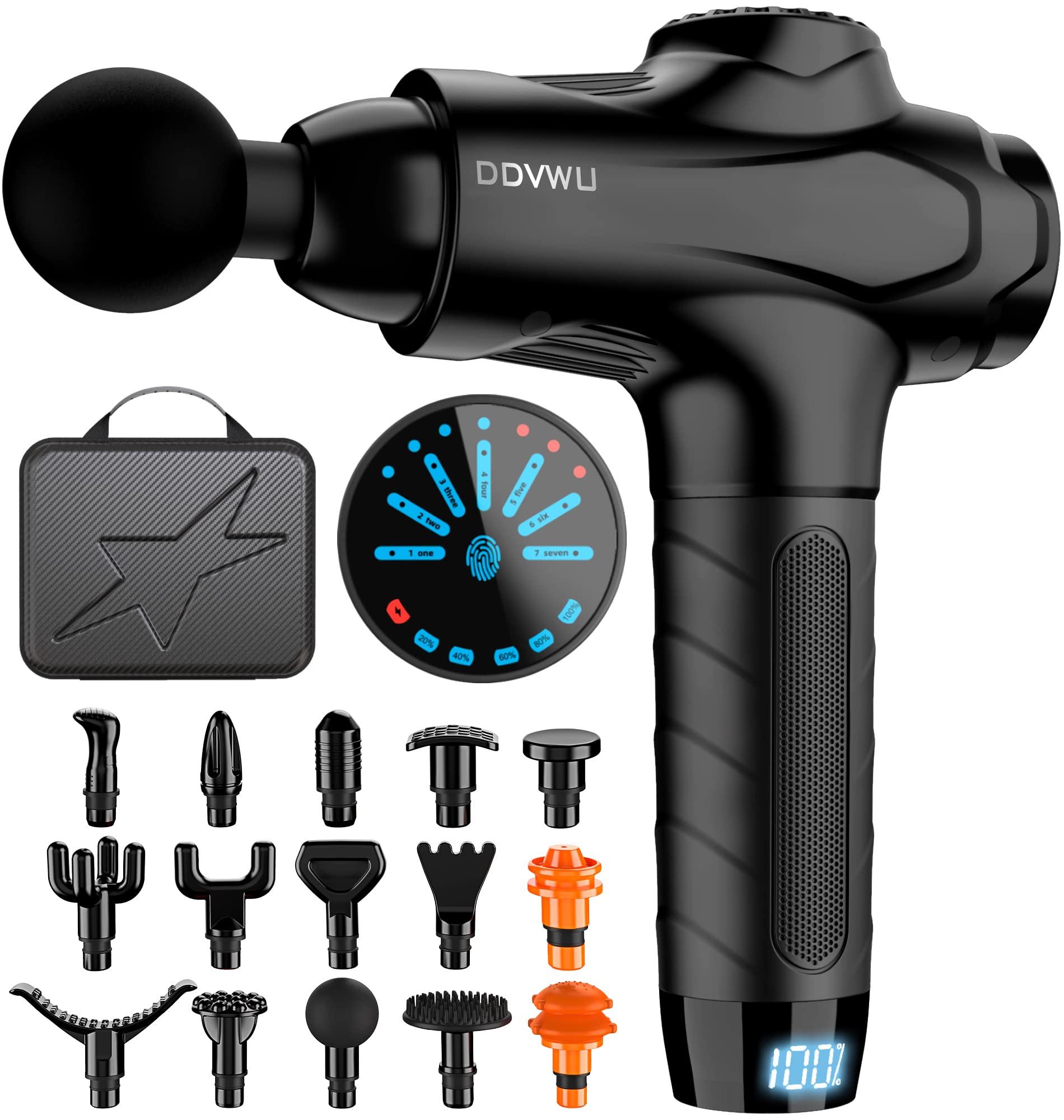 DDVWU Electric Muscle Massage Gun - Deep Tissue Percussion Massager for Pain Relief, Handheld Portable Quiet Massage Device with G-Carbon Technology - Perfect for Athletes, Gym Recovery & Home Relaxation
