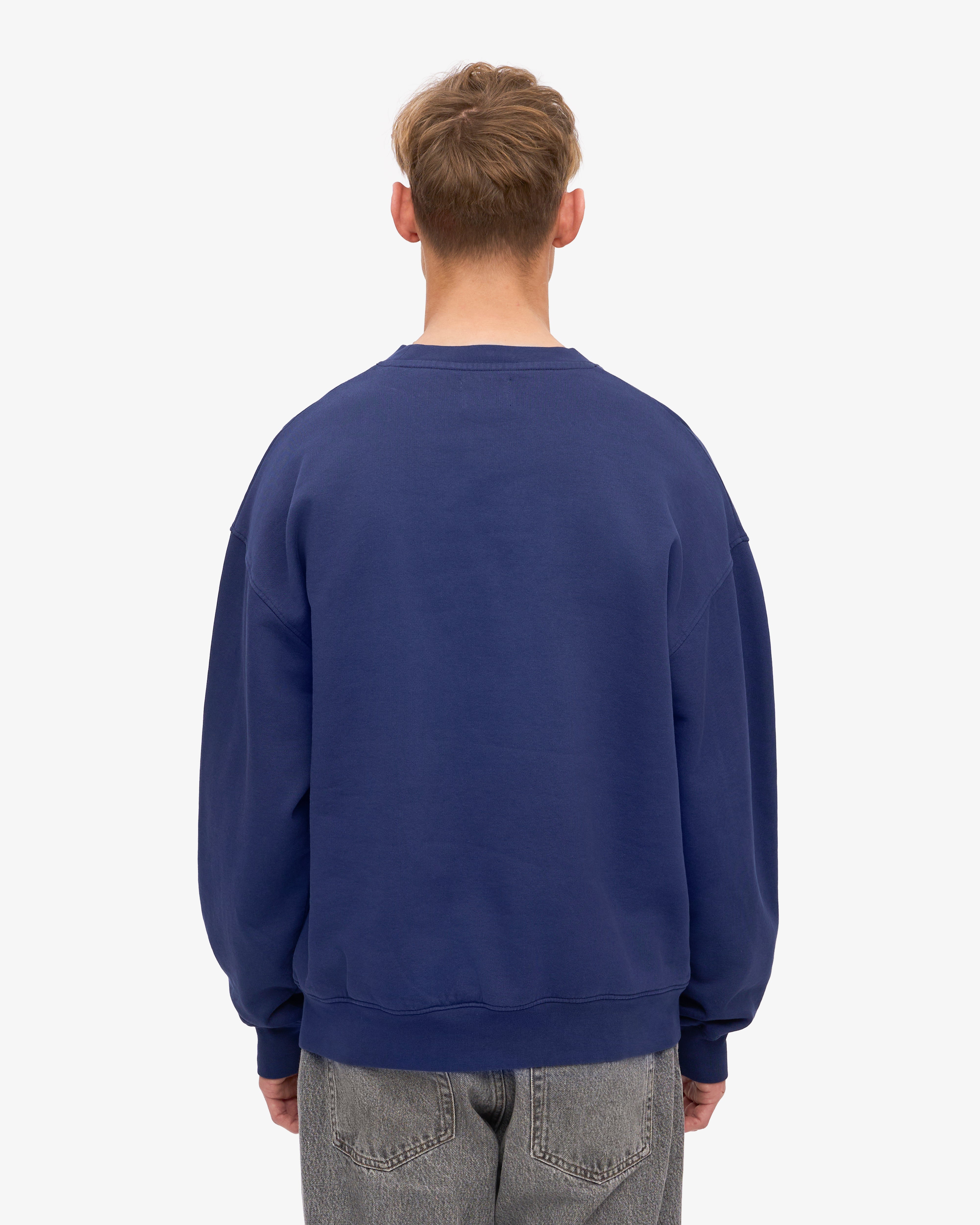 Organic Oversized Crewneck Sweatshirt - Soft & Comfortable Unisex Pullover in Marine Blue | Perfect for Casual Wear, Loungewear & Street Style Fashion