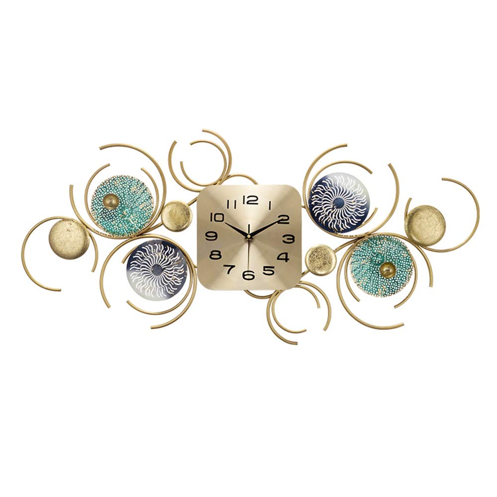 Modern Metal Wall Silent Clock - 3D Wrought Iron Lotus Leaf Design - Decorative Wall Clock for Living Room, Kitchen, Bedroom & Office - Perfect Home Decor & Wall Art Gift Idea for Housewarming, Birthday & Wedding