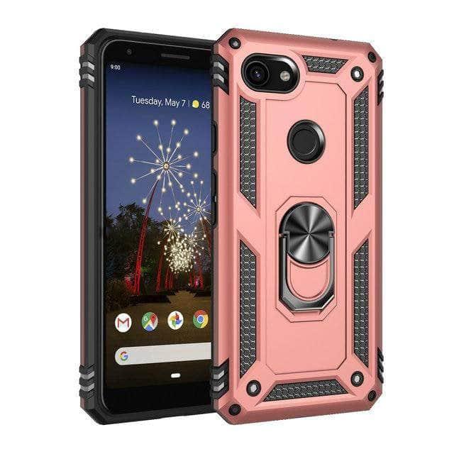 Magnetic Car Phone Holder for Google Pixel 3A XL - Metal Ring Back Cover - Secure & Hands-Free Mount for Driving, Commuting & Travel
