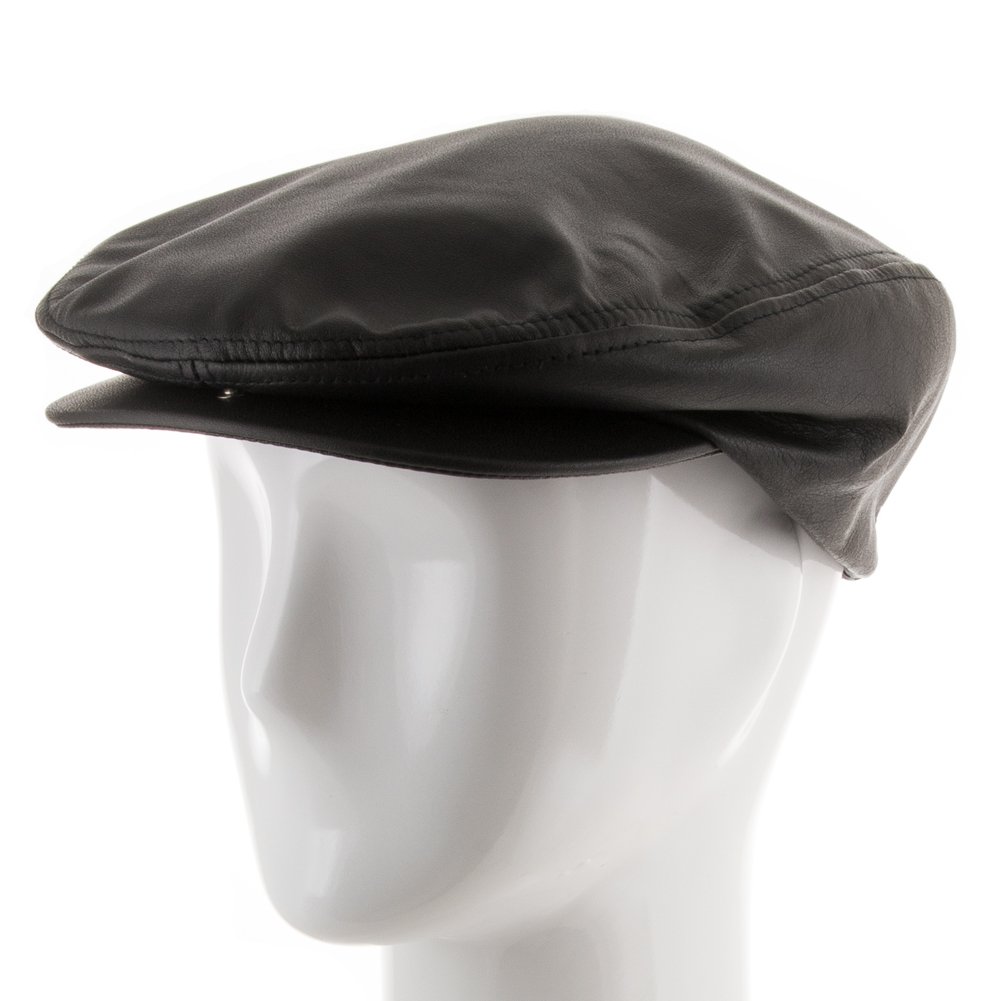 Authentic USA-Made Genuine Leather Ivy Driving Cap - Classic Newsboy Snap Brim Hat for Men | Perfect for Vintage Car Enthusiasts & Casual Outfits