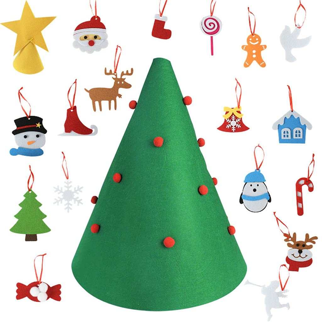 GANFANREN DIY Felt Christmas Tree & Snowman Ornaments Kit - Merry Xmas Kids Crafts, Holiday Home Decor for New Year Party & Festival (Color D) | Perfect for Family Christmas Activities, Classroom Projects & Gift Making