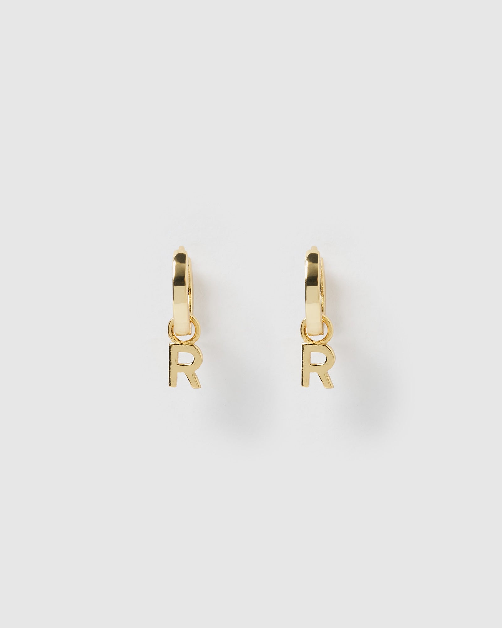 Gold Alphabet Letter R Huggie Earrings for Women - Stylish Initial Jewelry Gift for Everyday Wear & Special Occasions