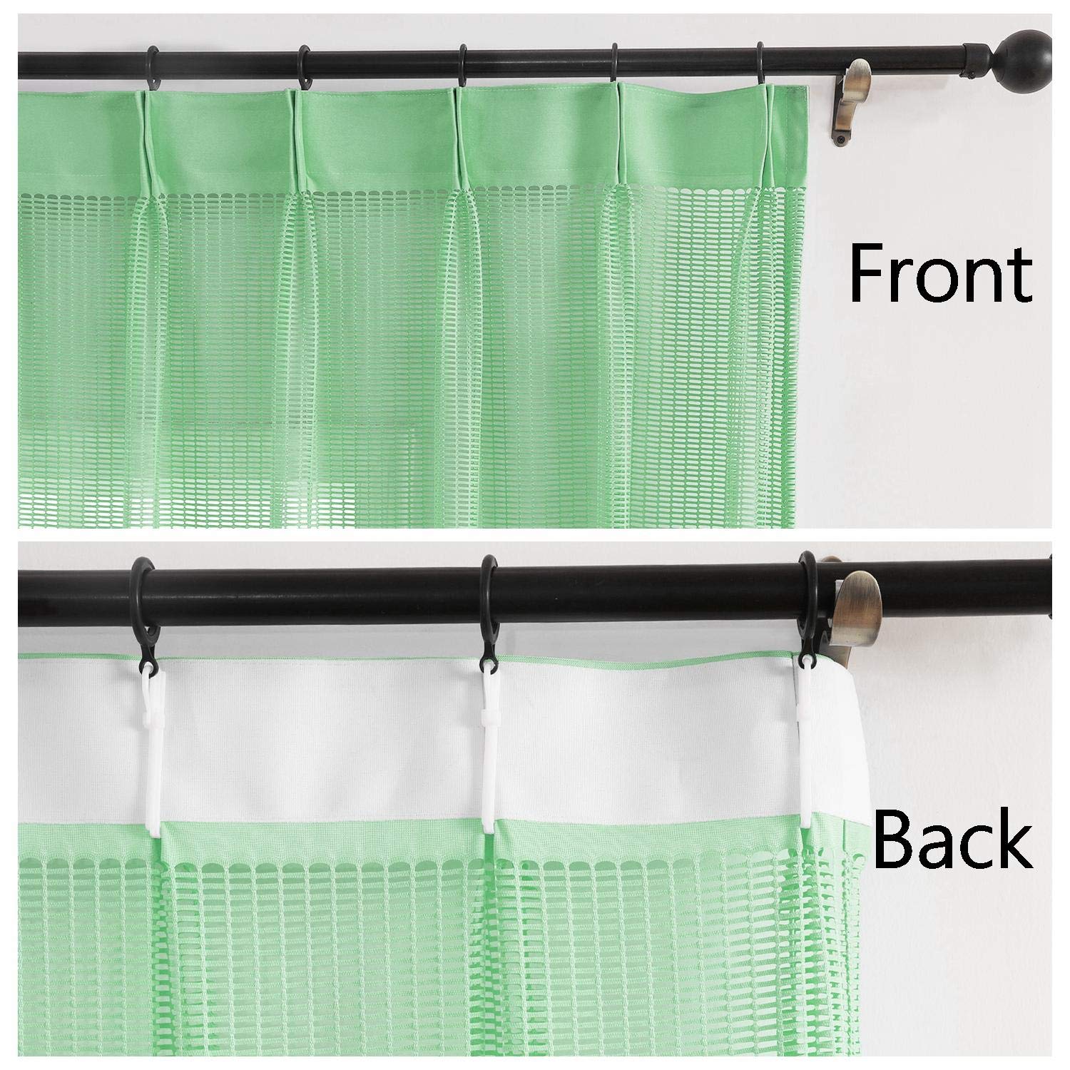 Macochico Pinch Pleated Medical Privacy Curtains - 8ft x 8.5ft Green Hospital Cubicle Curtain for Clinic, SPA, Lab & Room Divider | Infection Control, Patient Privacy & Healthcare Facility Use