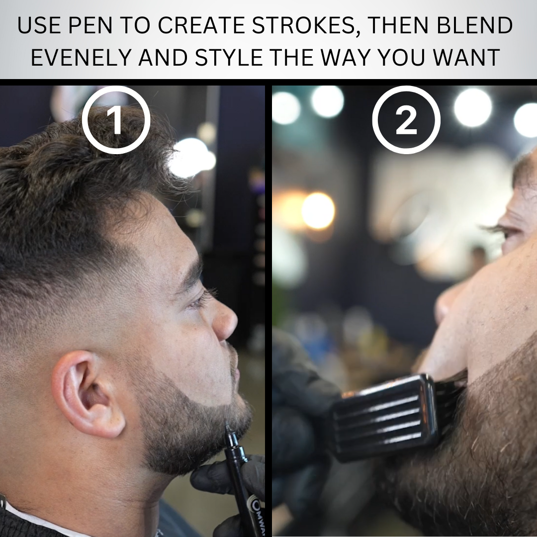 Beard and Brow Pen - Waterproof Eyebrow & Beard Filling Pen for Men & Women - Natural Look for Daily Grooming, Makeup & Styling