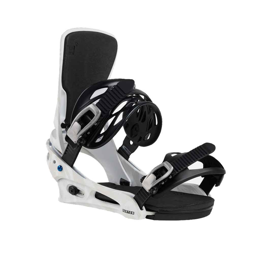 Burton 24/25 Cartel Re:Flex Snowboard Bindings - Gray/White - Perfect for All-Mountain & Freestyle Riding
