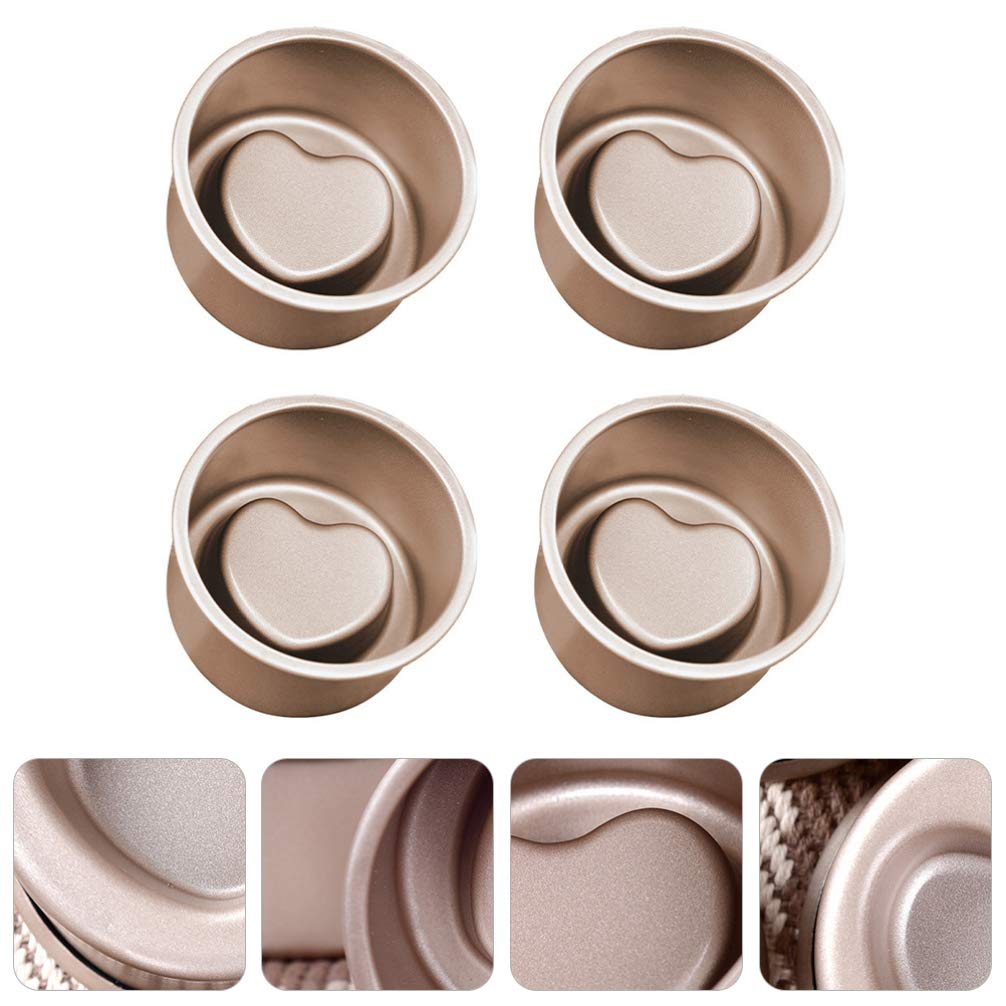 4-Piece Heart-Shaped Carbon Steel Layer Cake Molds for DIY Baking - Perfect for Wedding, Birthday, and Anniversary Cakes - Durable & Reusable Household Baking Tools