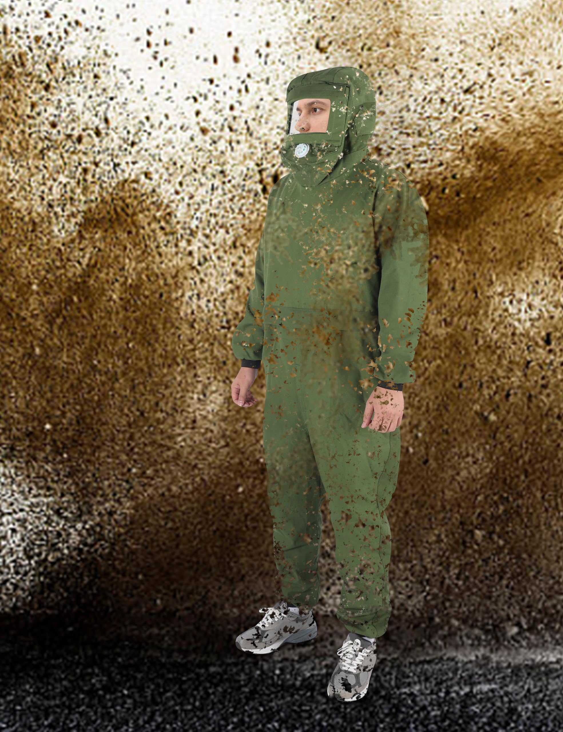 Sandblasting Hood Suit - Protective Workwear for Cast Iron, Shipbuilding & Metalworking | Durable Splash & Debris Protection for Industrial Use