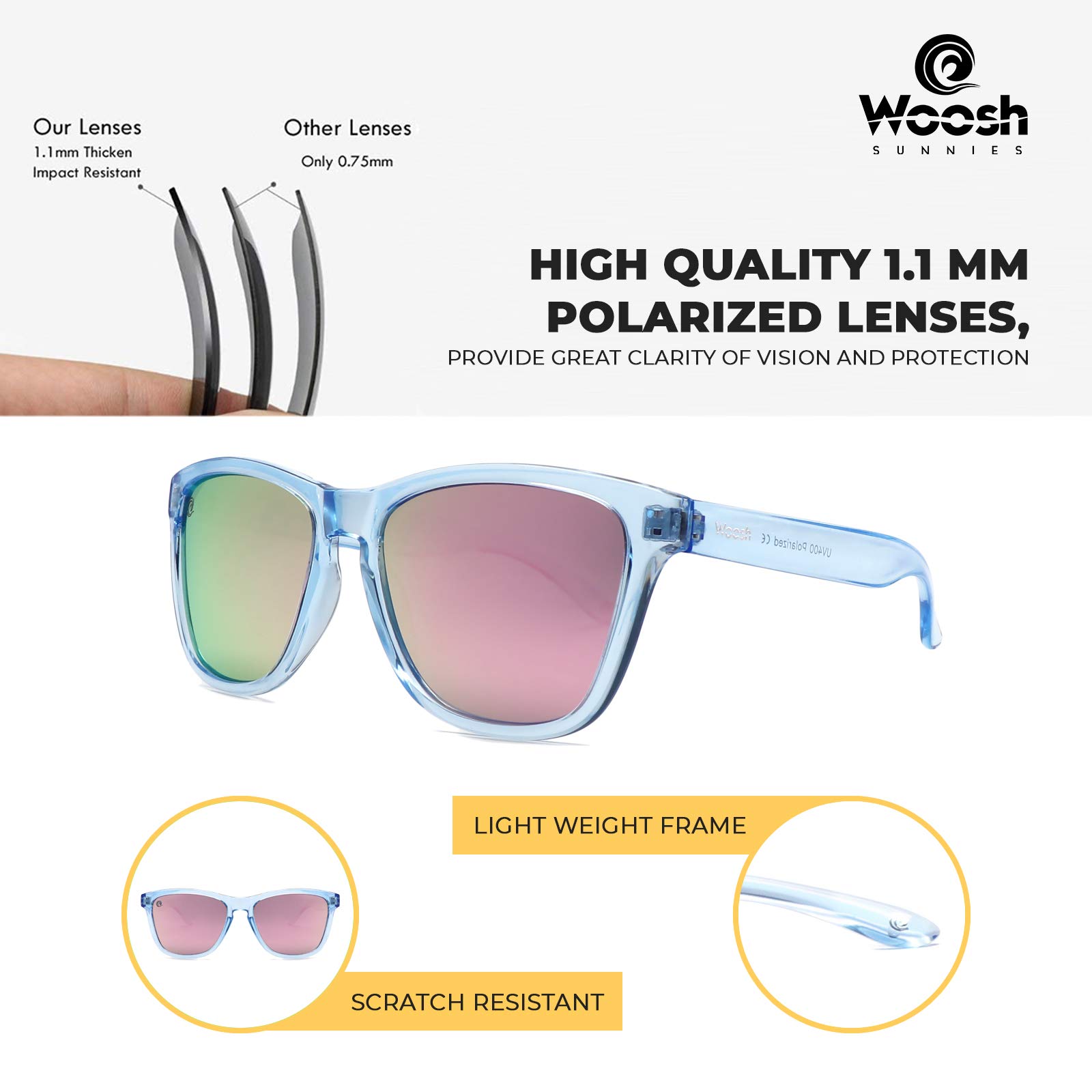 Polarized Lightweight Sunglasses for Men & Women - UV Protection Unisex Shades for Fishing, Running, Beach & Outdoor Sports | Perfect for Driving, Hiking & Summer Activities