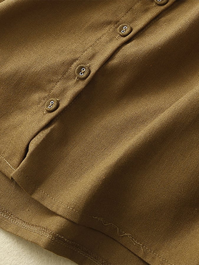 Lovevop Women's Cotton Linen Blend Casual Skirt with Half Elastic Waist - Perfect for Summer Outfits, Beach Wear and Boho Style Fashion