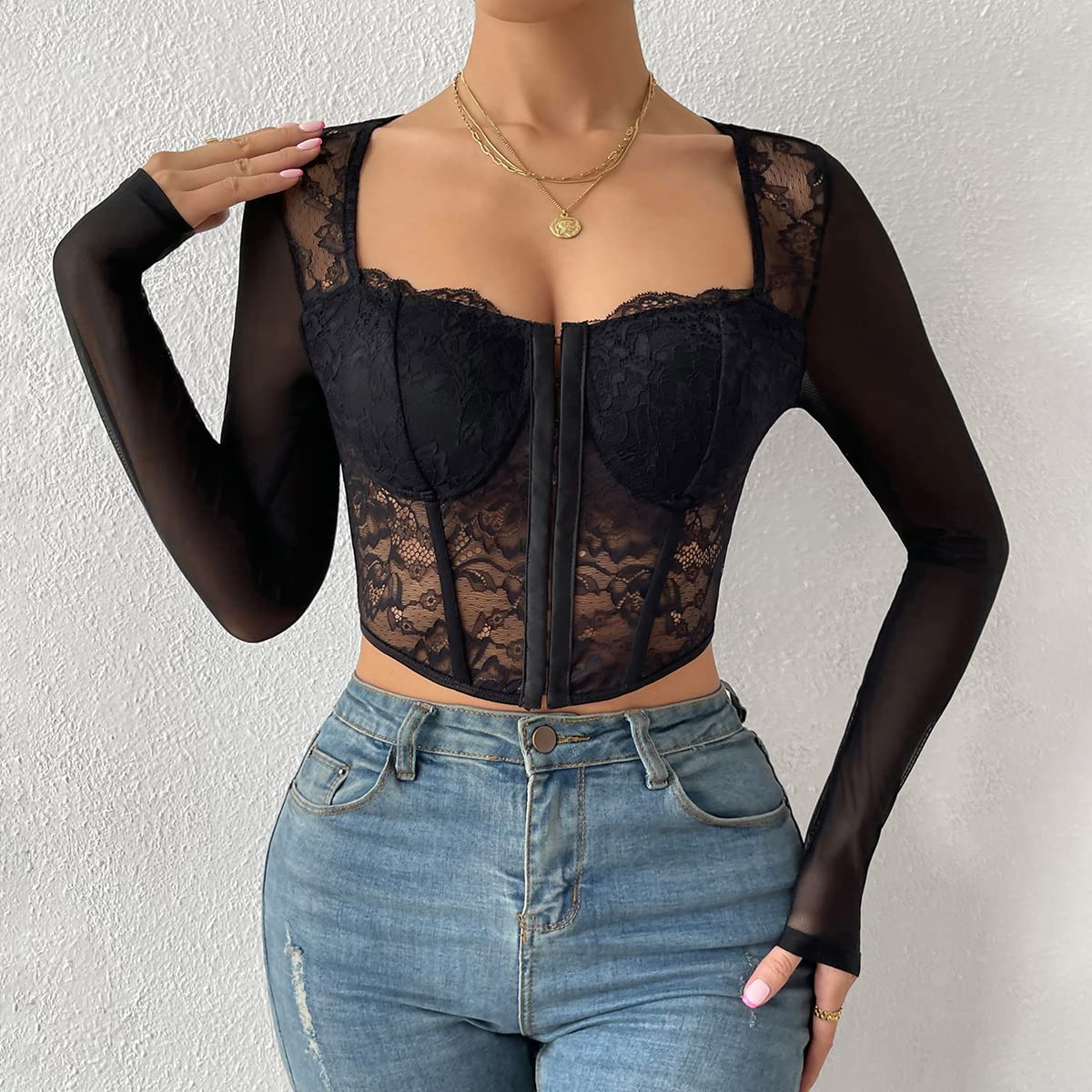 Sexy Women's Long Sleeve Crop Top - Cut Out Halter T-Shirt for Slim Fit | Y2K Fashion Trendy Tops for Clubbing, Date Night & Streetwear Outfits