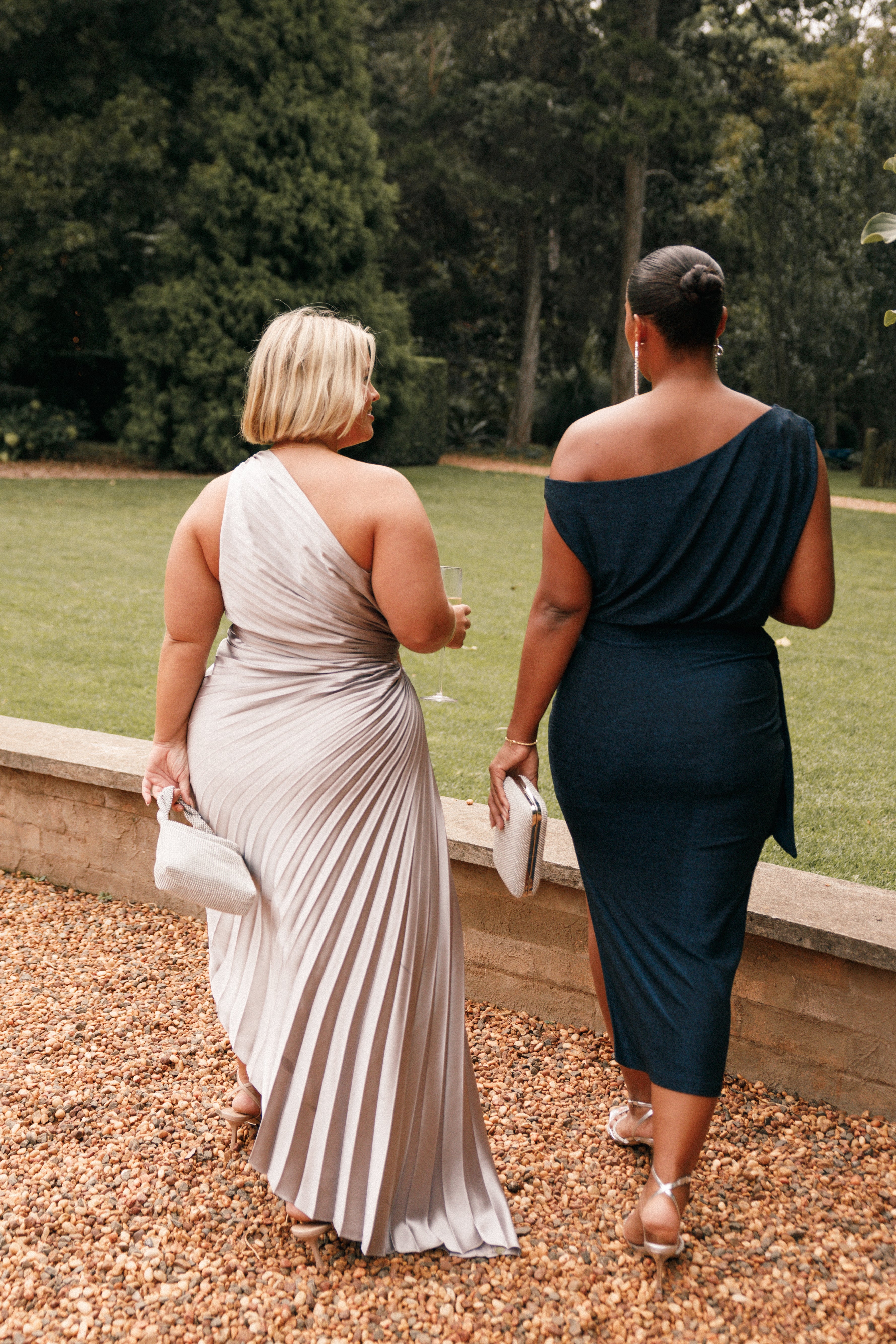 Kleo One Shoulder Maxi Dress in Silver - Elegant Evening Gown for Prom, Wedding & Special Occasions