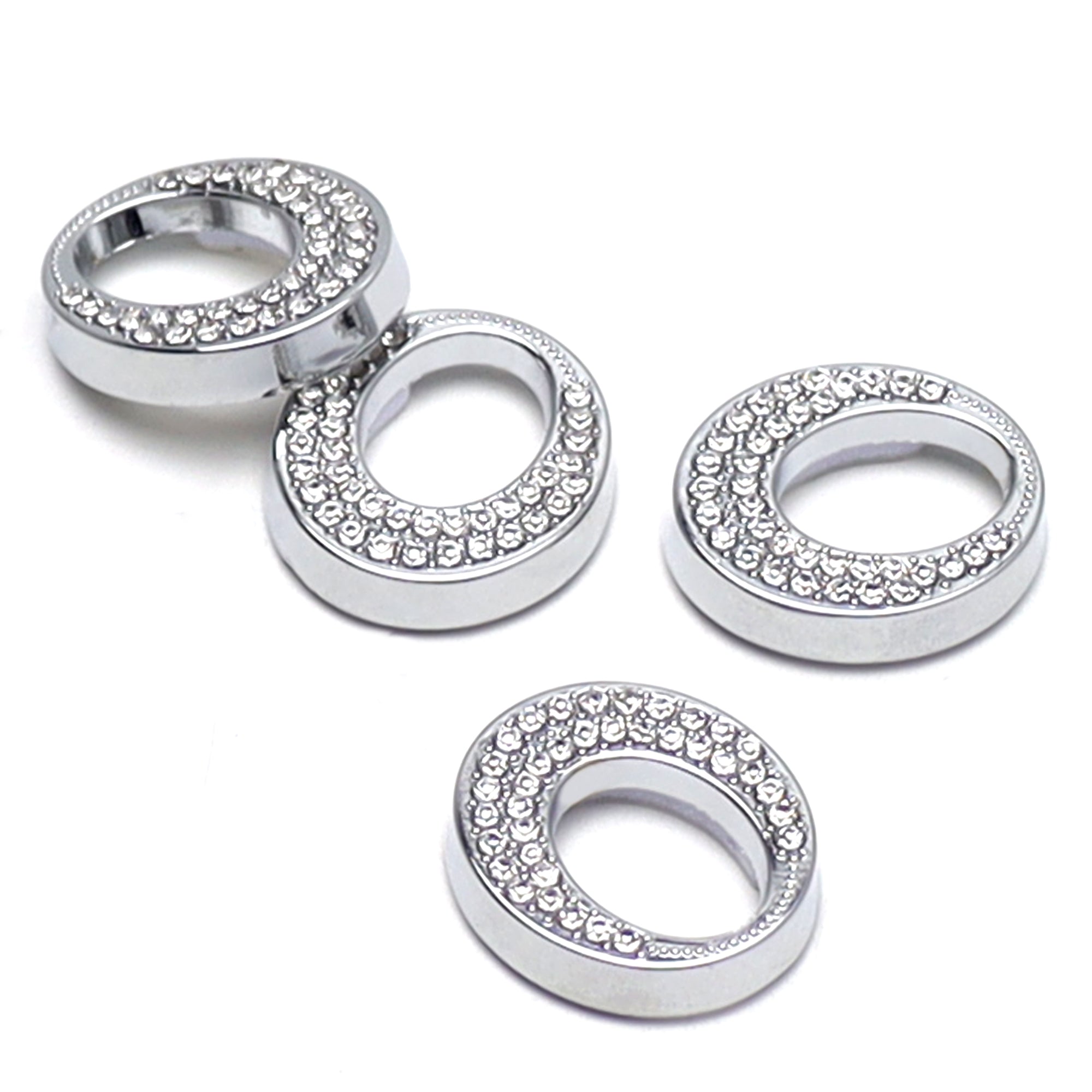 4PCS Oval Crystal Bling Alloy Door Lock Pin Decorative Rings for Mercedes CLA GLA - Luxury Car Accessories for Enhanced Interior Style & Protection