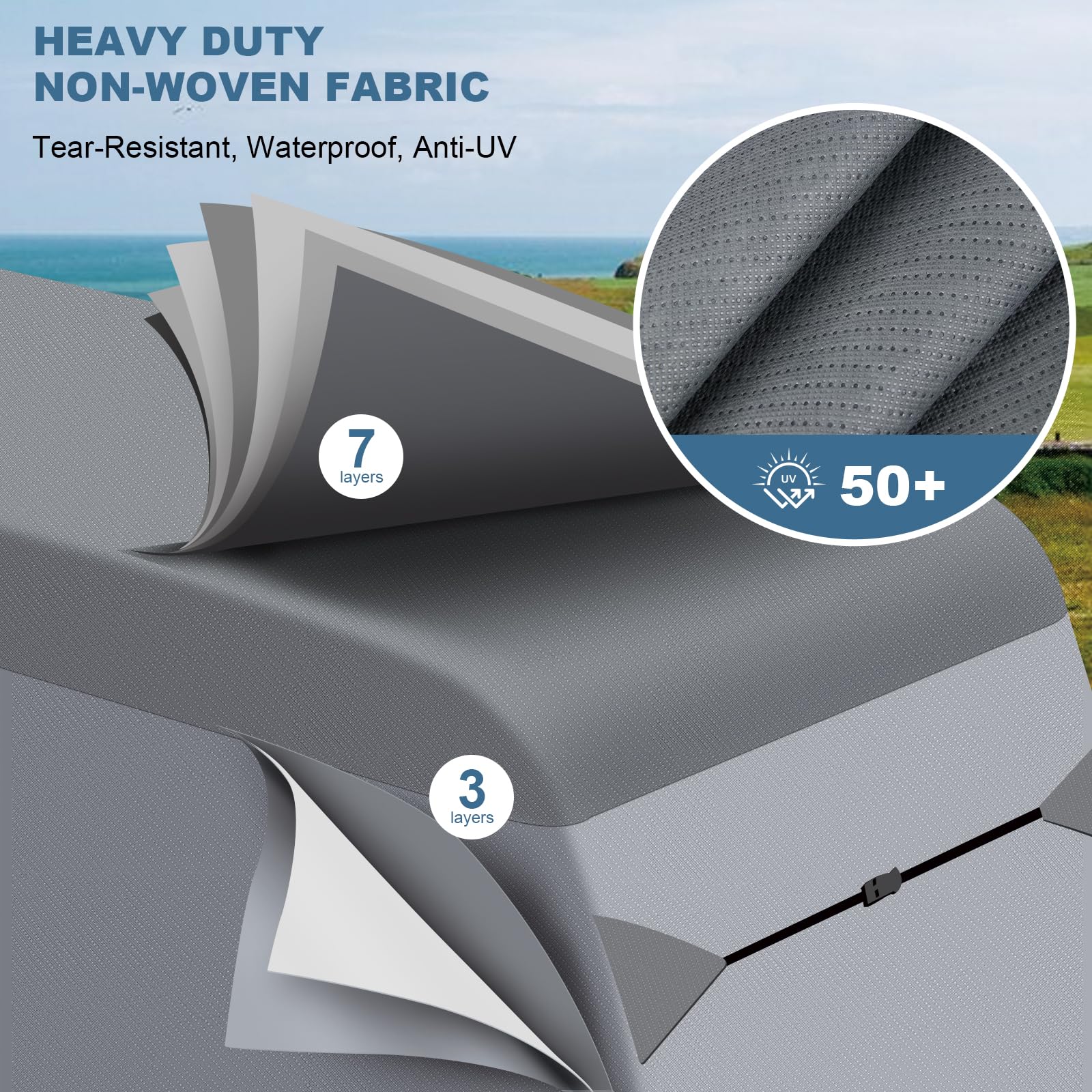 **Upgraded 7-Layer Heavy-Duty RV Cover for 35-38ft Class C Motorhomes – Waterproof, Windproof, UV-Resistant, Anti-Tear with 2 Extra Straps & Repair Patches – Perfect for Winter Storage & Outdoor Protection**