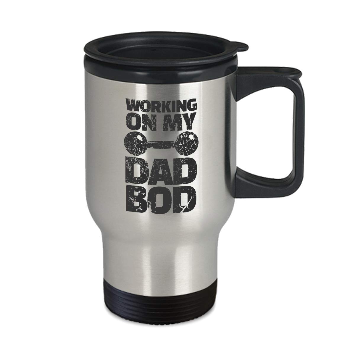 14 oz Insulated Travel Mug - Funny Dad Bod Humor Coffee & Tea Tumbler - Perfect for Gym, Office & Father's Day Gifts