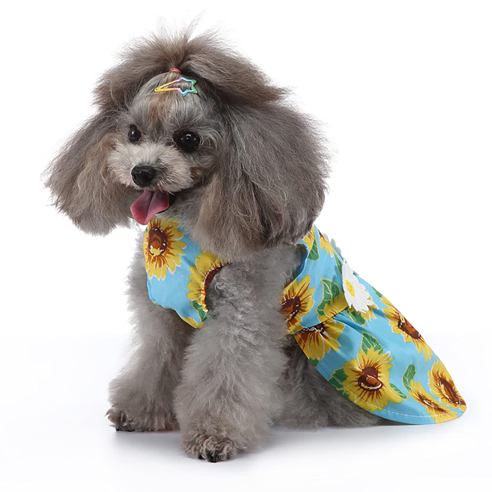 Floral Dog Dress for Small & Medium Dogs - Cute Pet Princess Sundress, Summer Puppy Apparel for Outdoor Walks & Photo Shoots